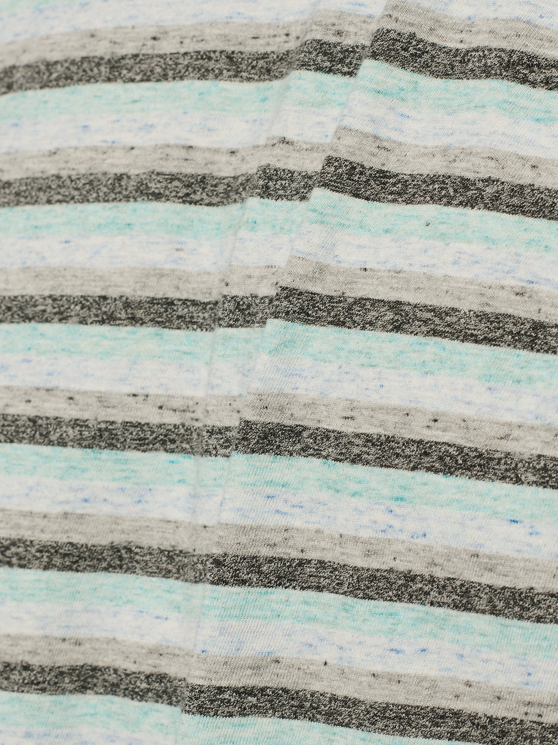T-Shirt Crewneck Melange Stripes | Aqua