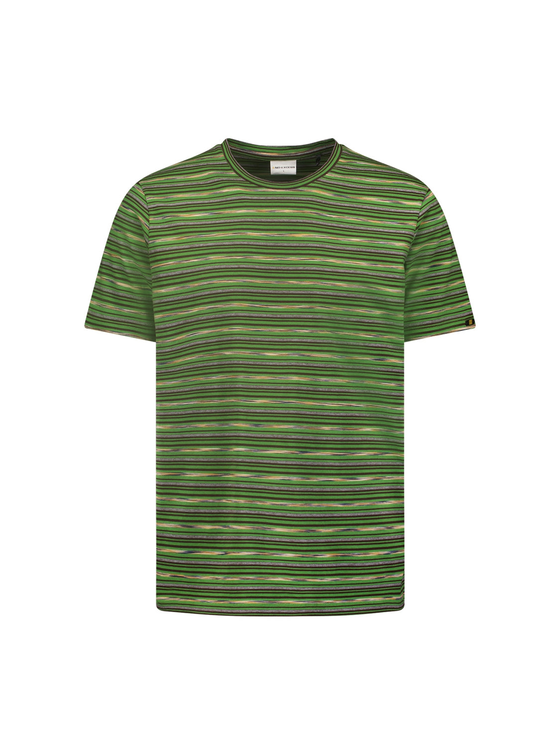 T-Shirt Crewneck Multi Coloured Stripes | Green