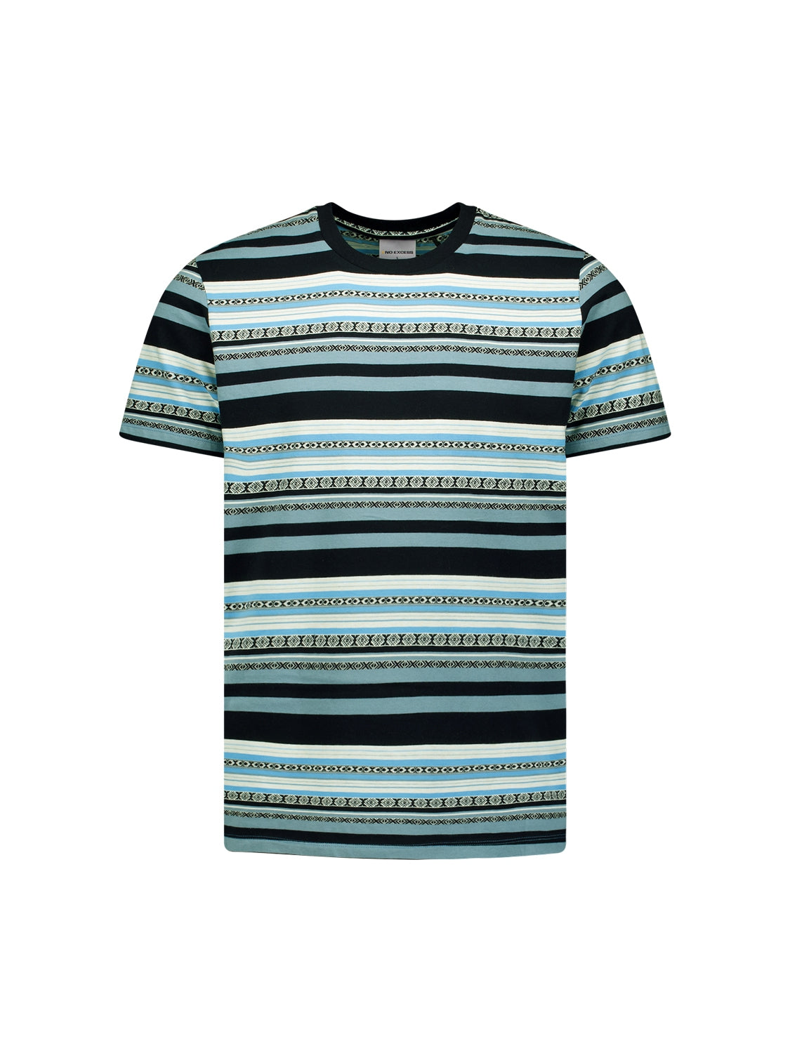 T-Shirt Crewneck Multi Coloured Jacquard | Aqua