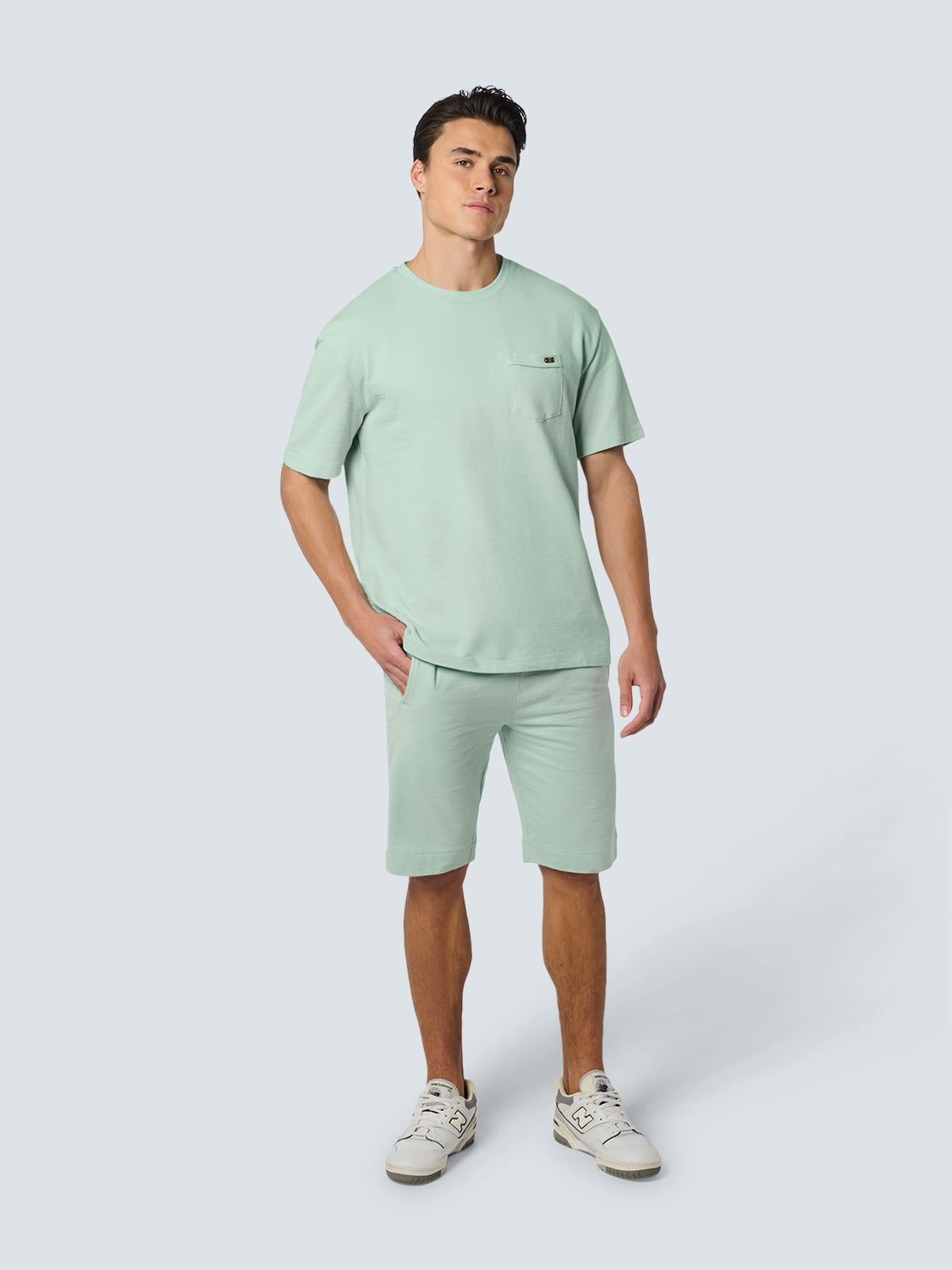 T-Shirt Crewneck Solid Jacquard Slub | Mint