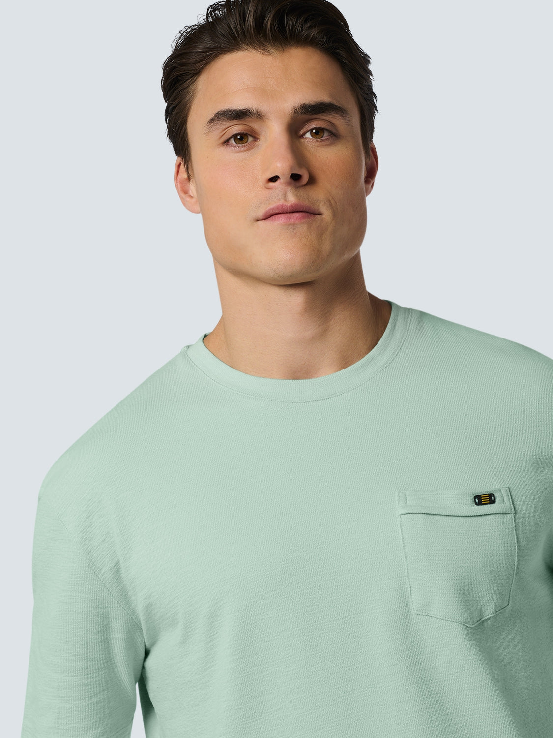 T-Shirt Crewneck Solid Jacquard Slub | Mint