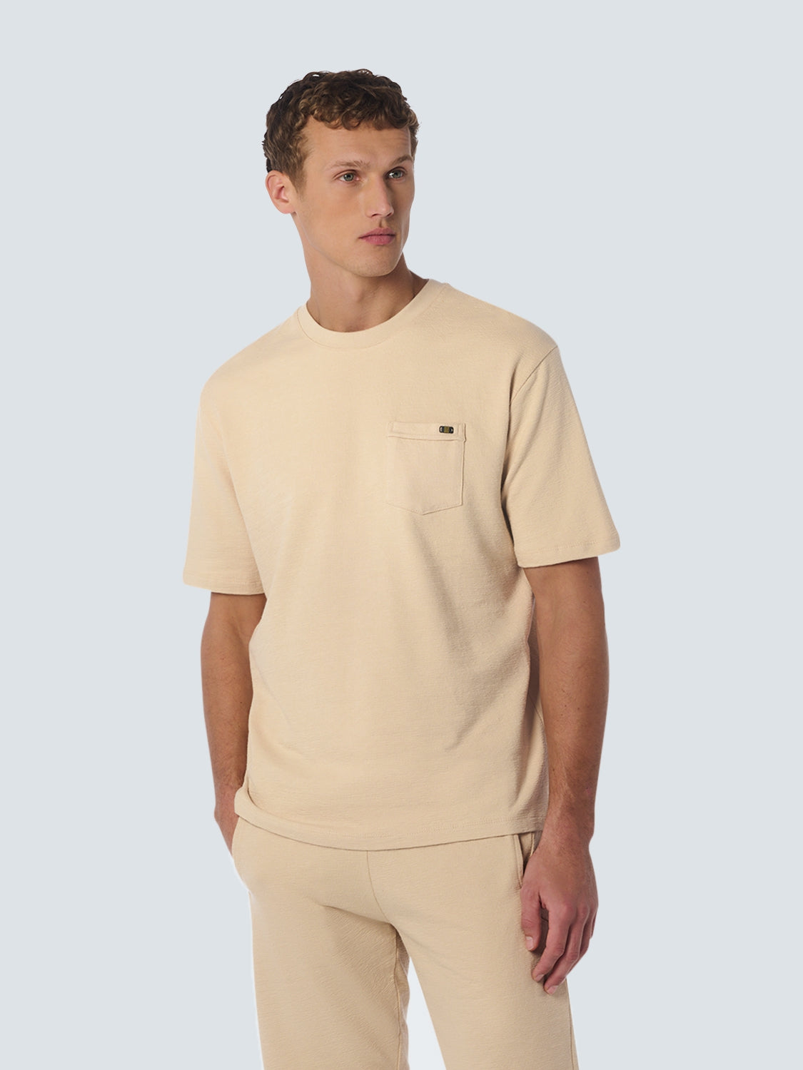 T-Shirt Crewneck Solid Jacquard Slub | Cement