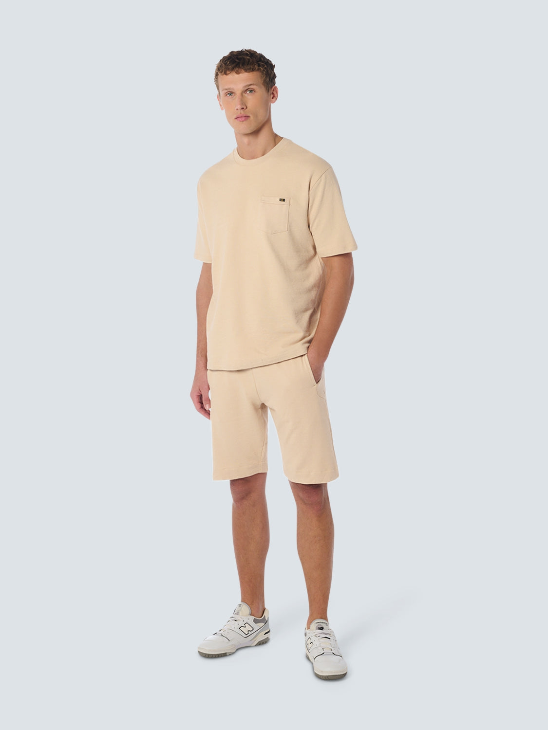 T-Shirt Crewneck Solid Jacquard Slub | Cement