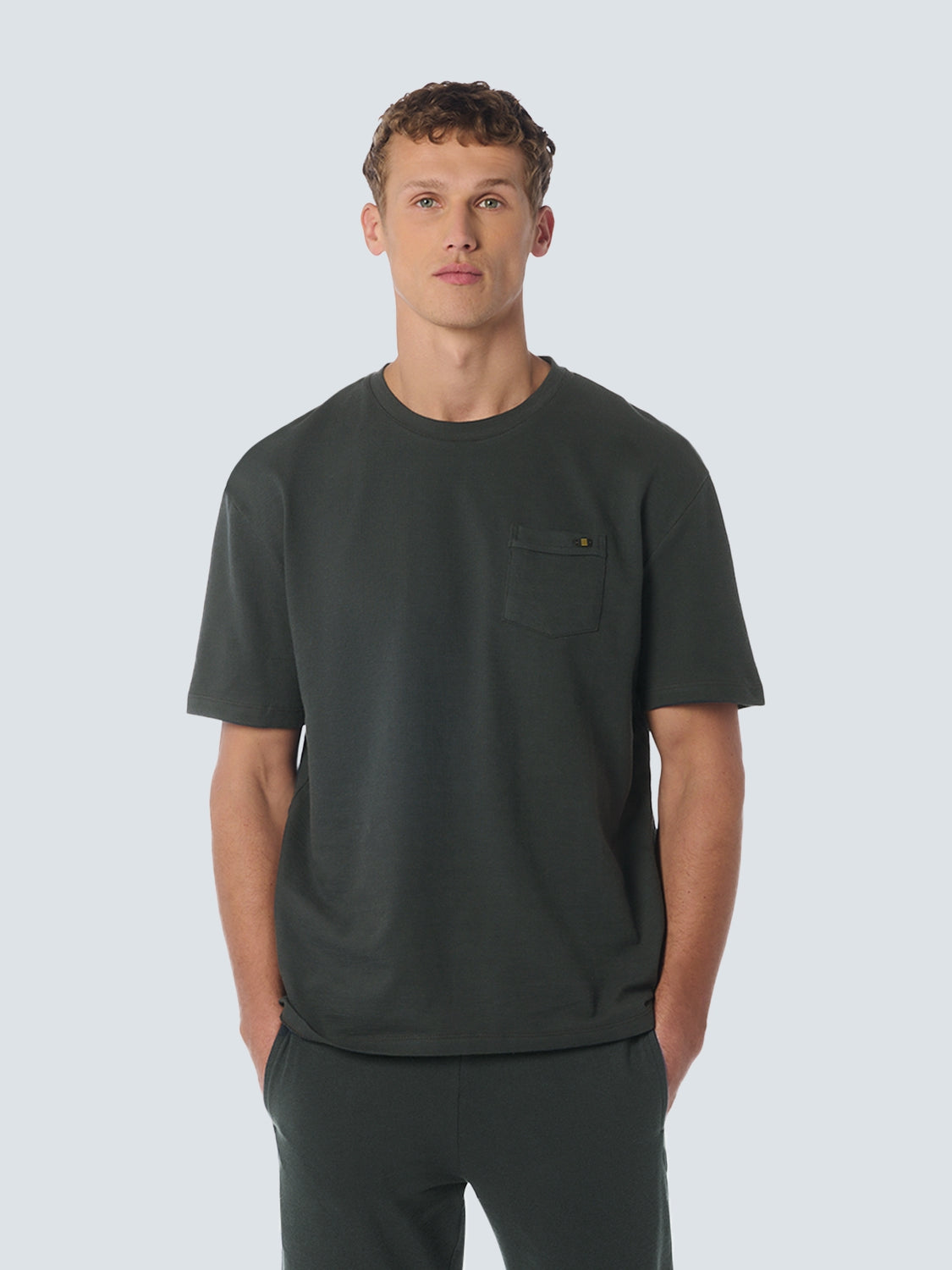 T-Shirt Crewneck Solid Jacquard Slub | Dark Steel