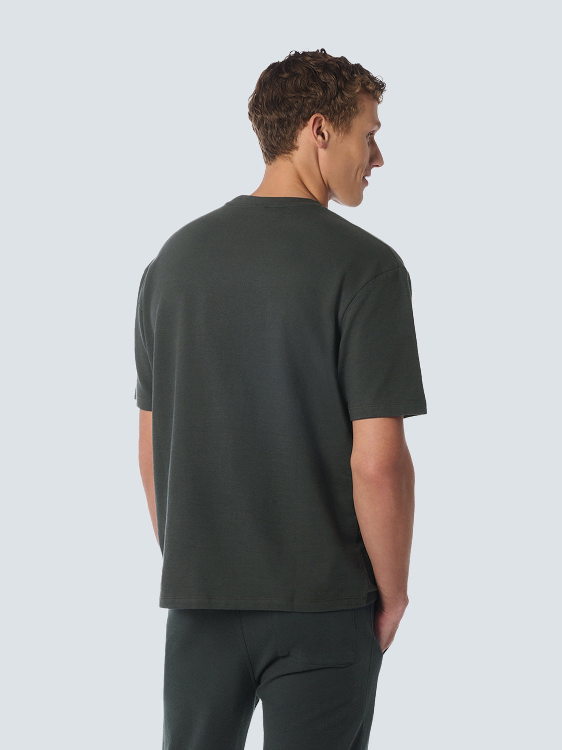 T-Shirt Crewneck Solid Jacquard Slub | Dark Steel
