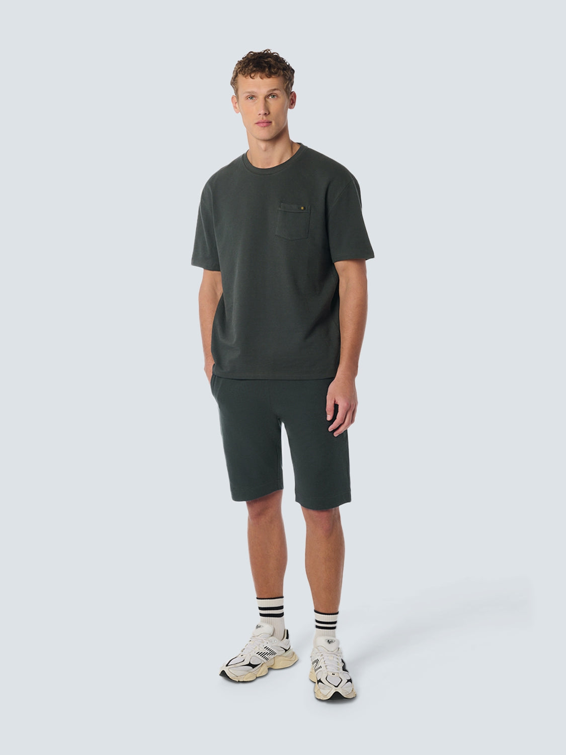 T-Shirt Crewneck Solid Jacquard Slub | Dark Steel