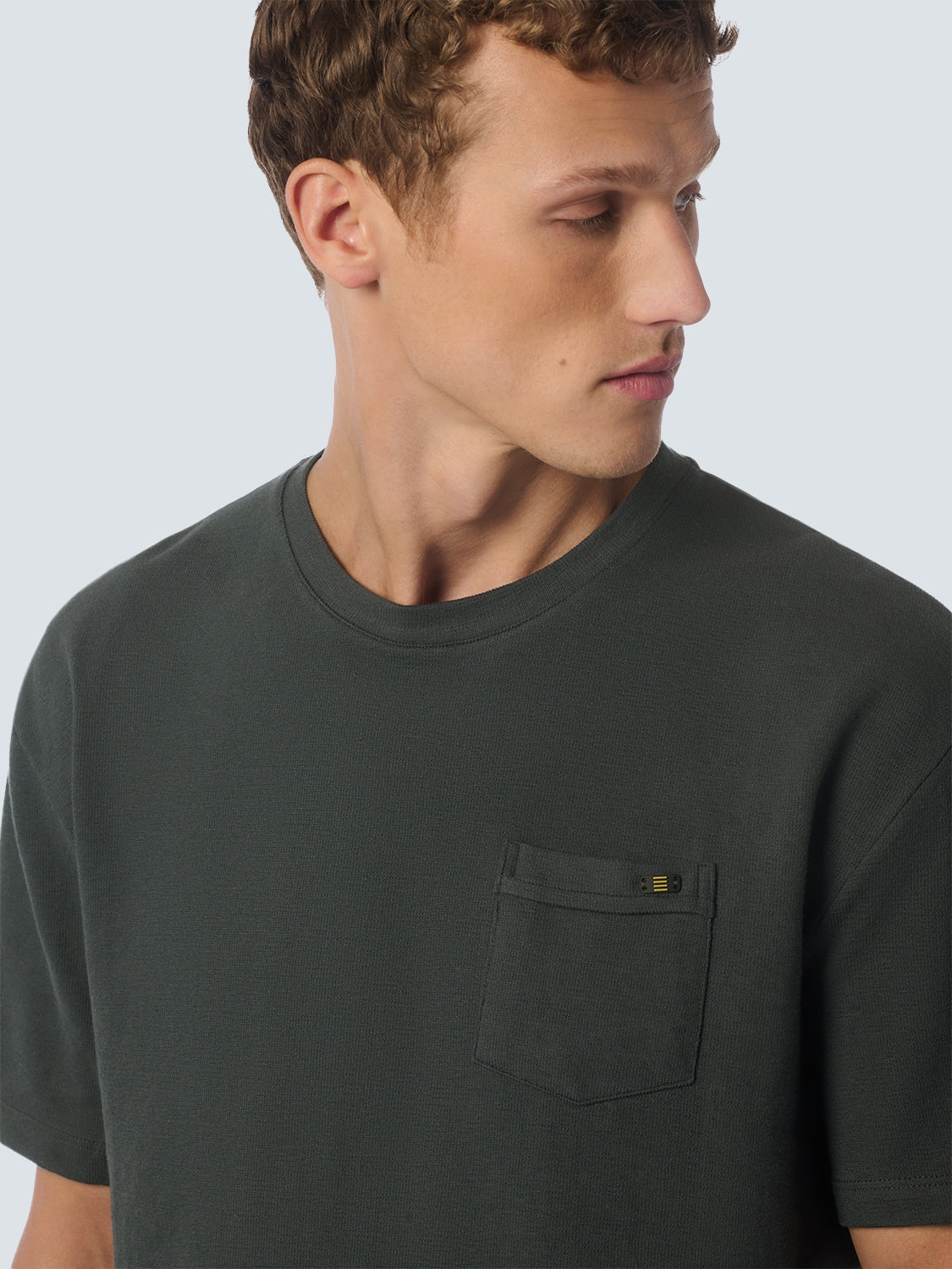 T-Shirt Crewneck Solid Jacquard Slub | Dark Steel