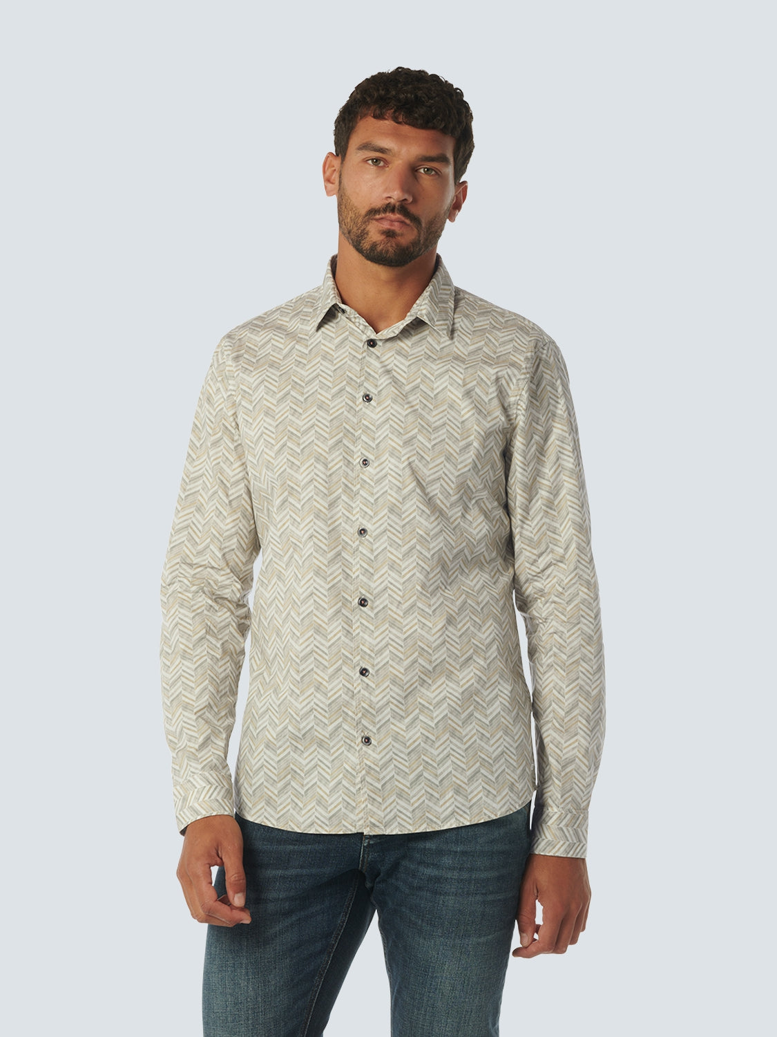 Shirt Stretch Allover Printed | Cream