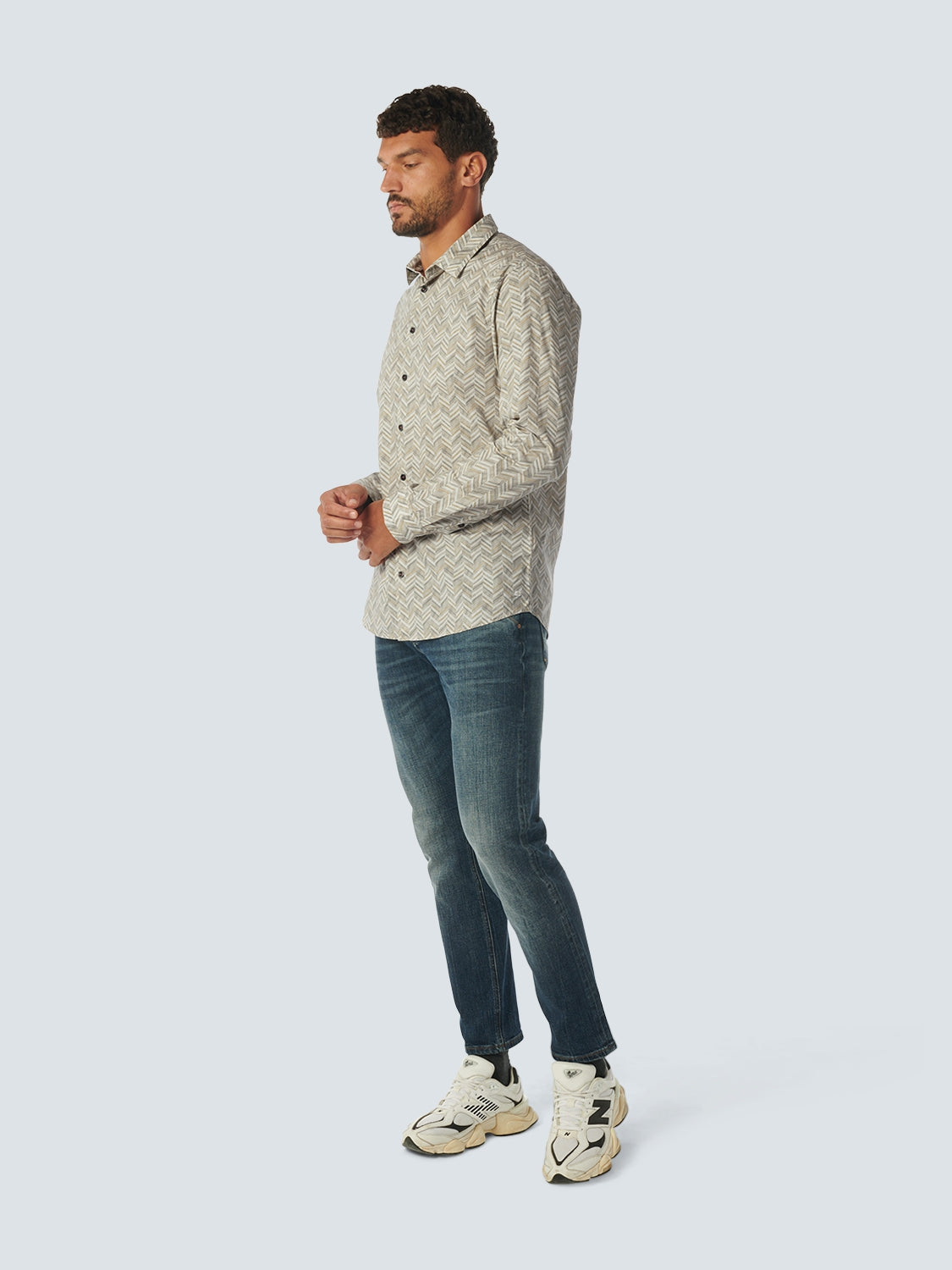 Shirt Stretch Allover Printed | Cream