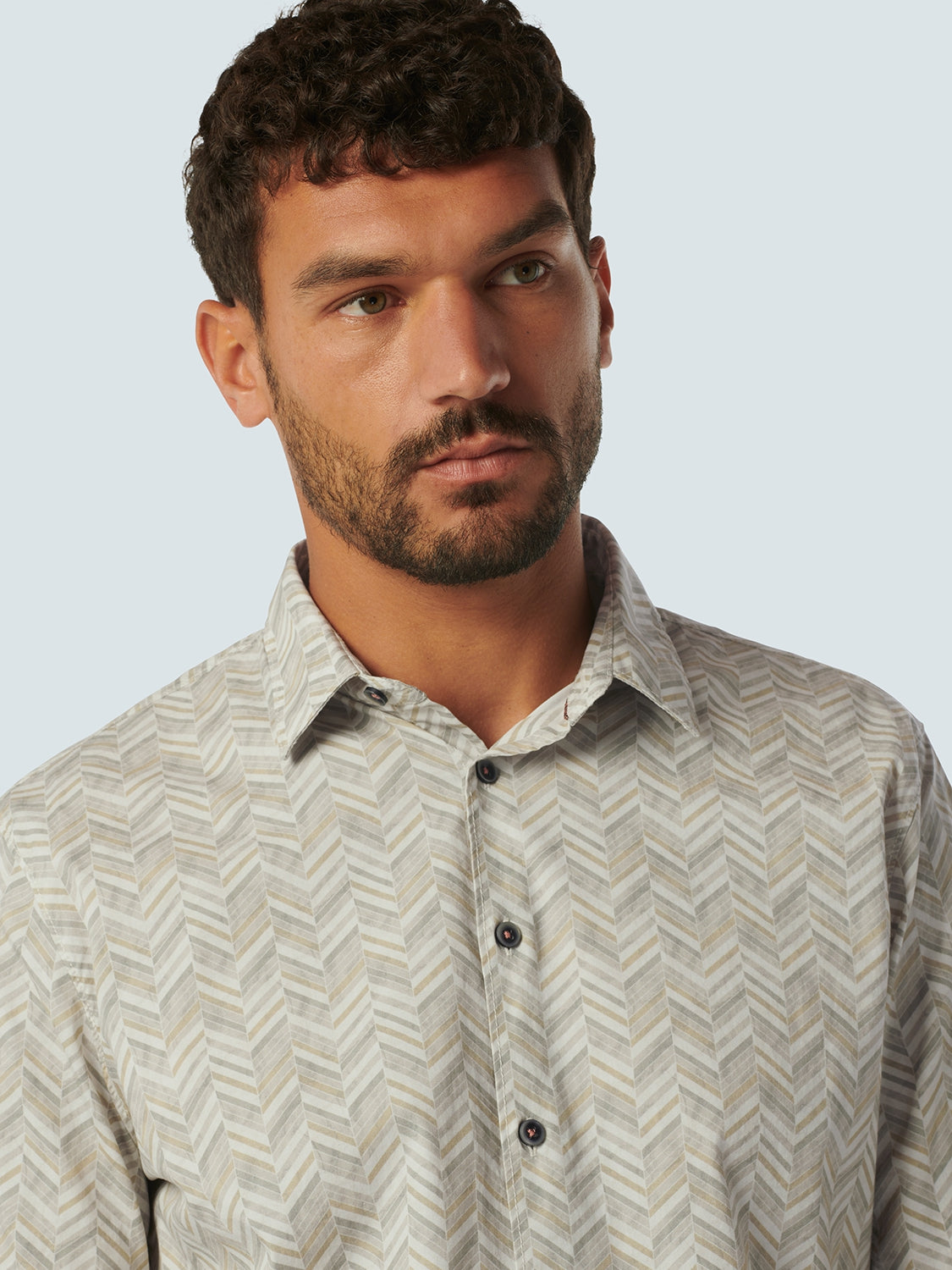 Shirt Stretch Allover Printed | Cream
