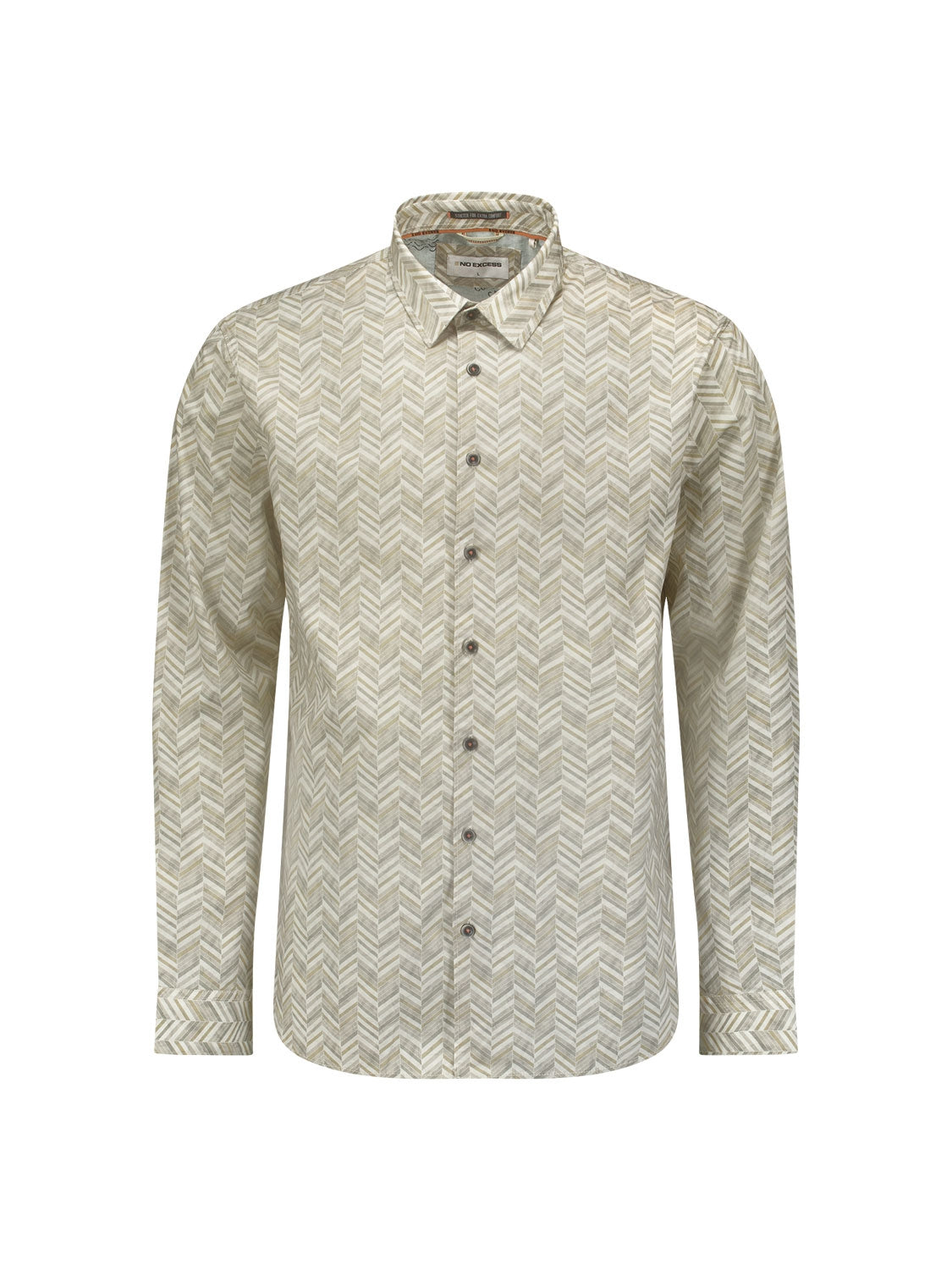 Shirt Stretch Allover Printed | Cream