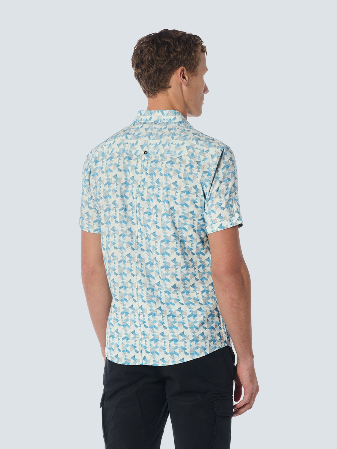 Shirt Short Sleeve Allover Printed | Aqua