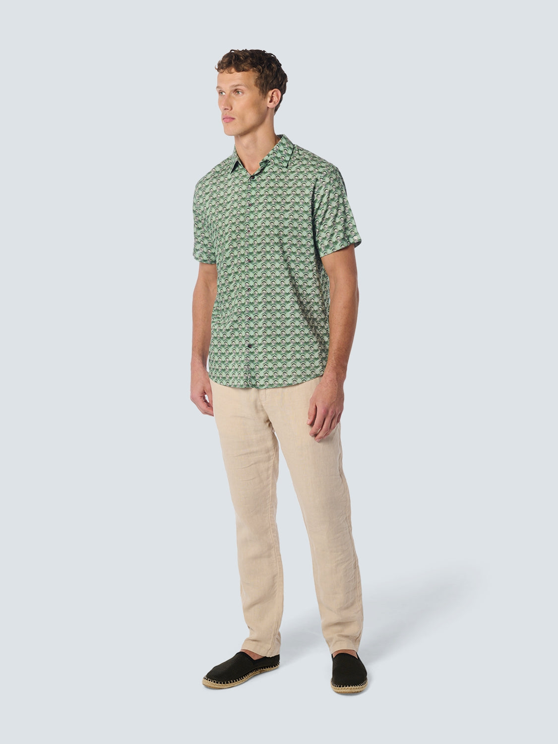 Shirt Short Sleeve Allover Printed | Green