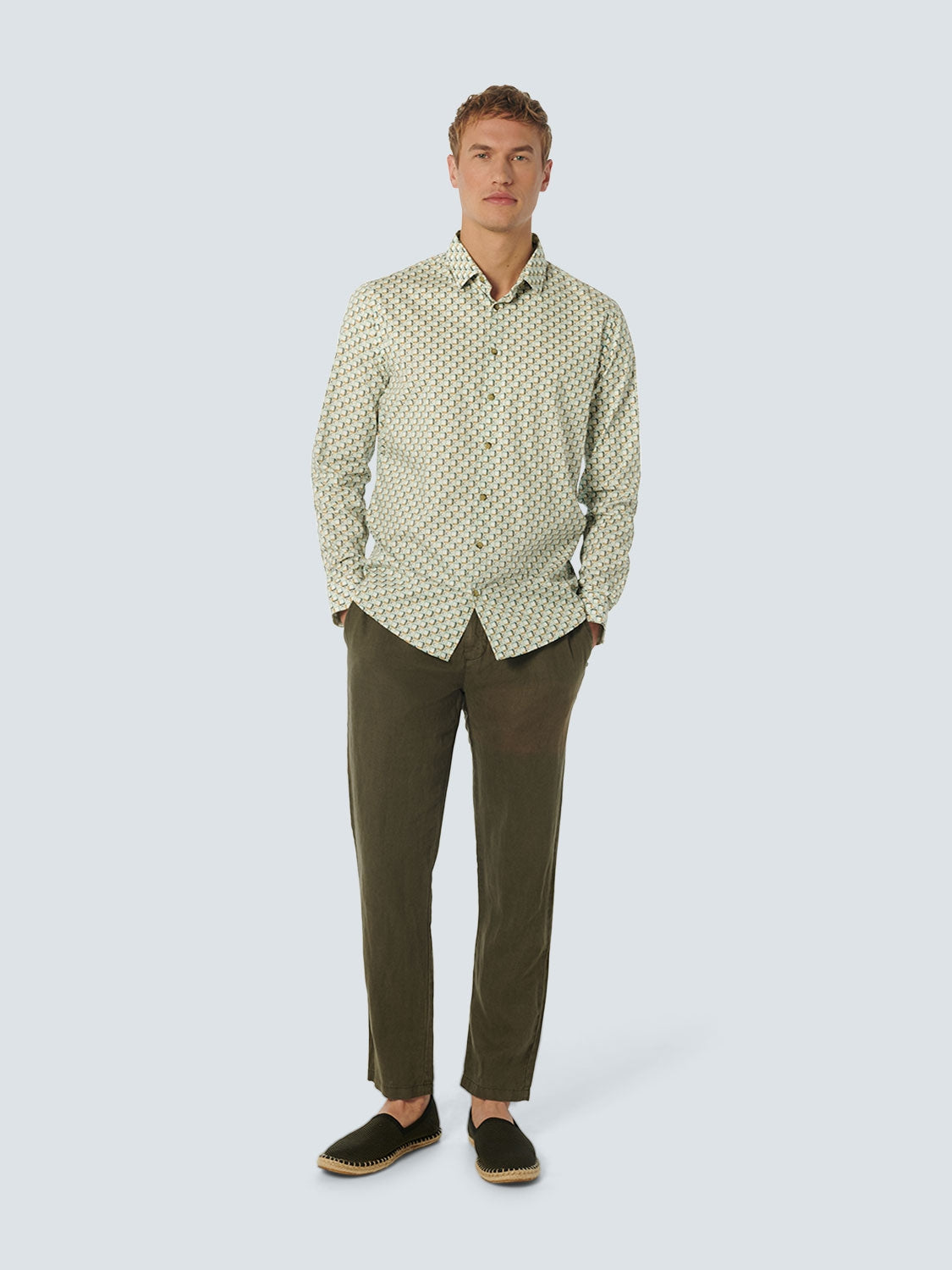 Shirt Stretch Allover Printed | Mint