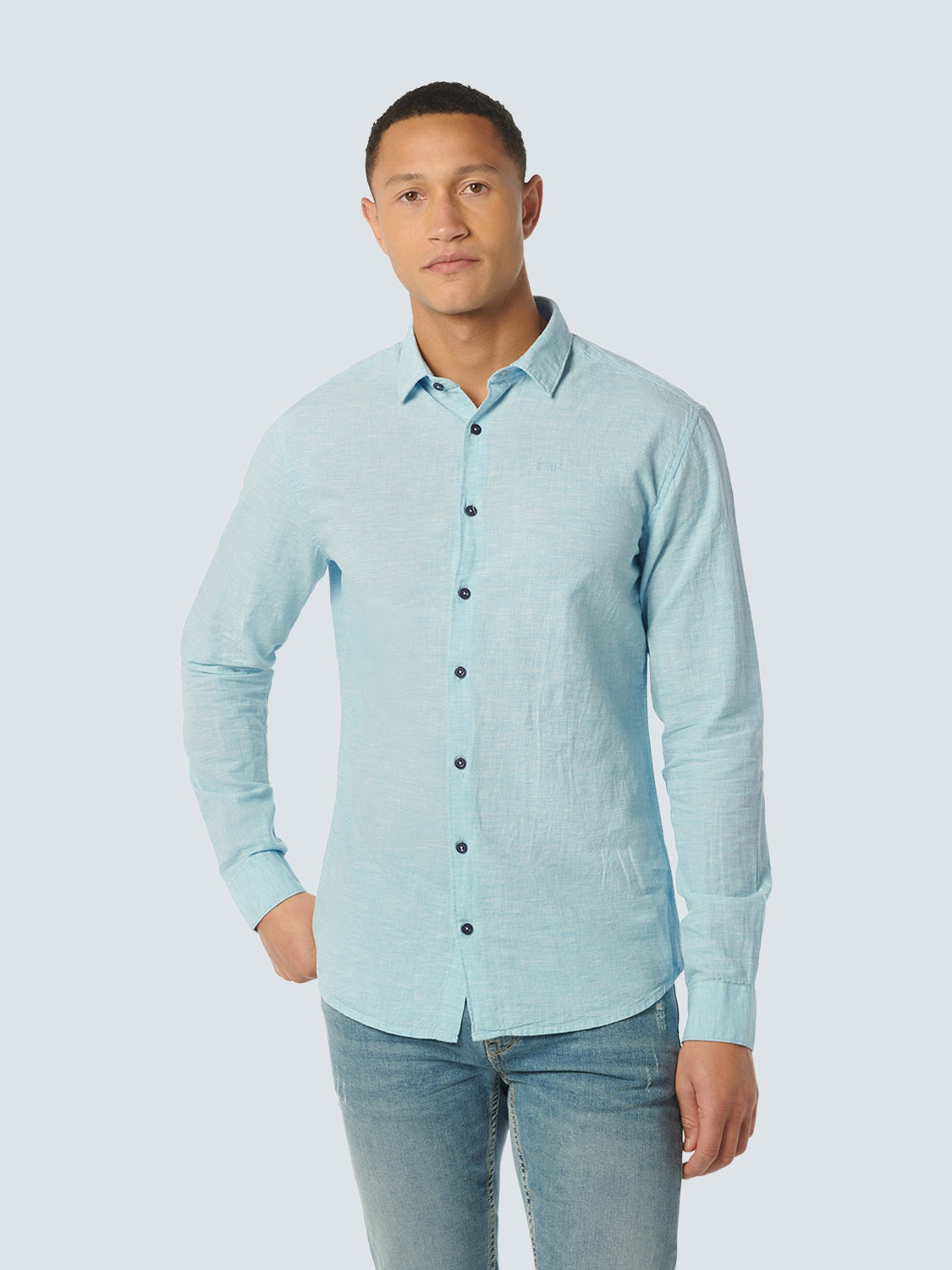 Shirt 2 Coloured With Linen | Aqua