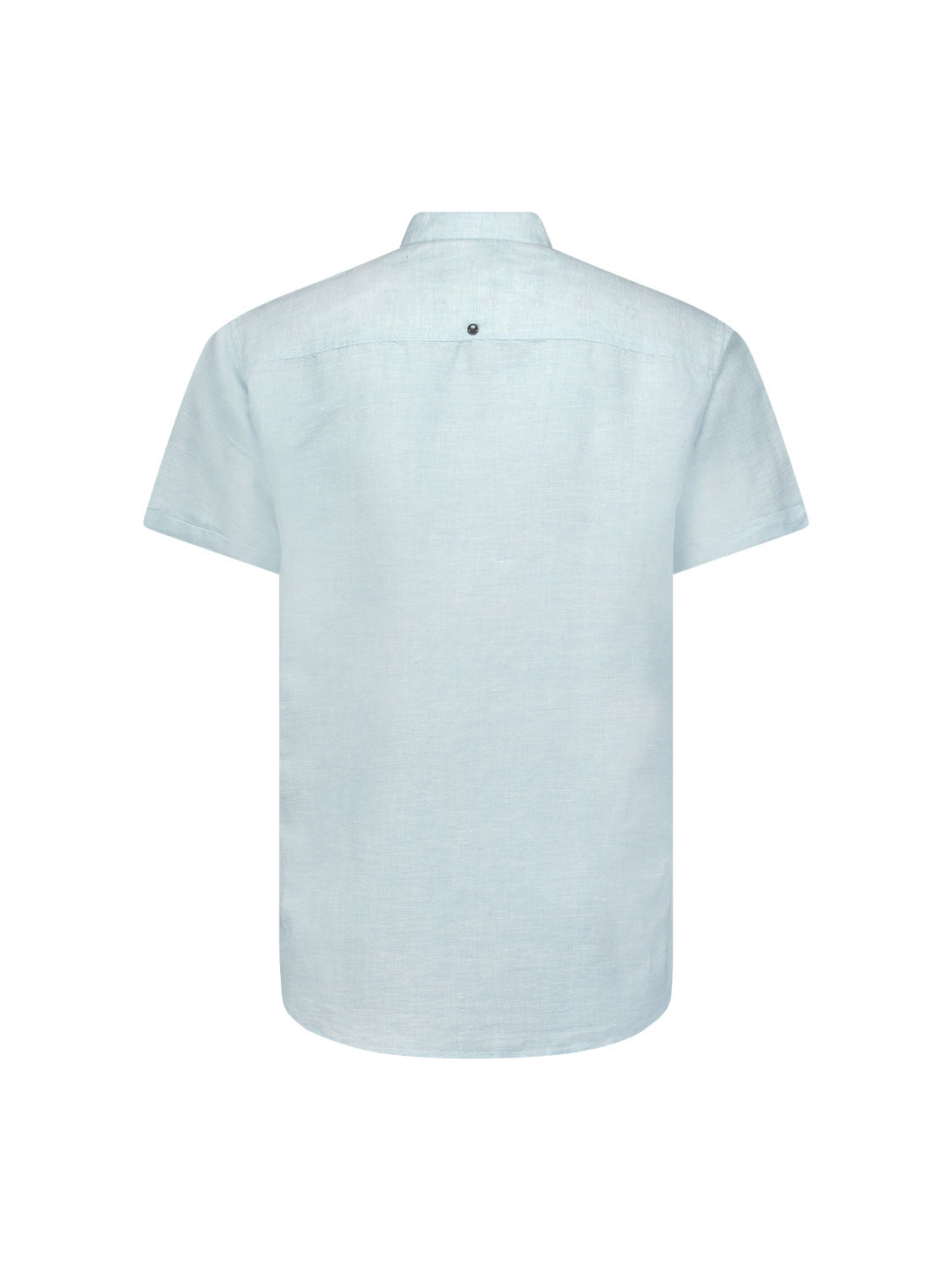 Shirt Short Sleeve Granddad 2 Coloured Melange With Linen | Aqua