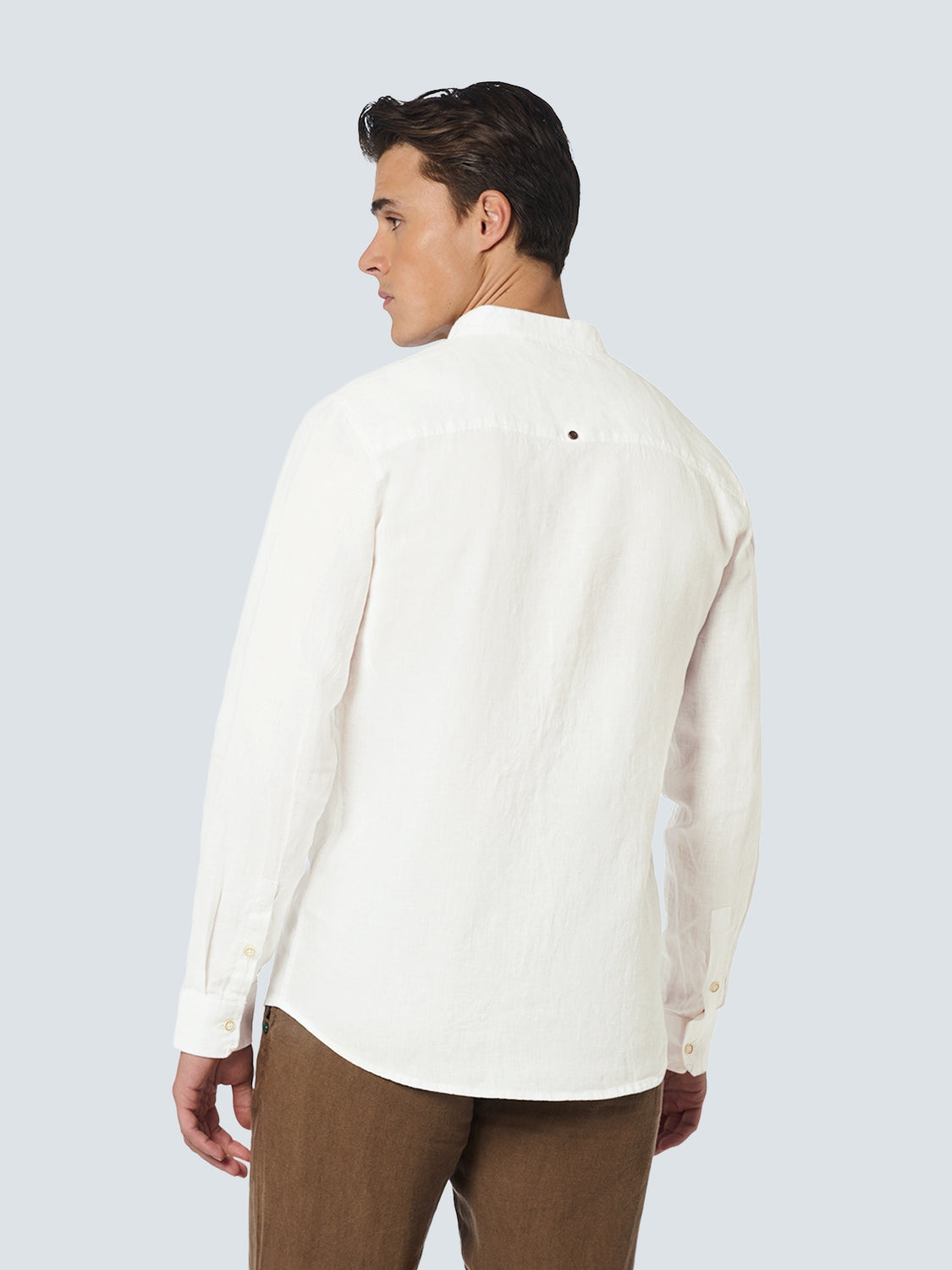 Shirt Granddad Linen Solid | White