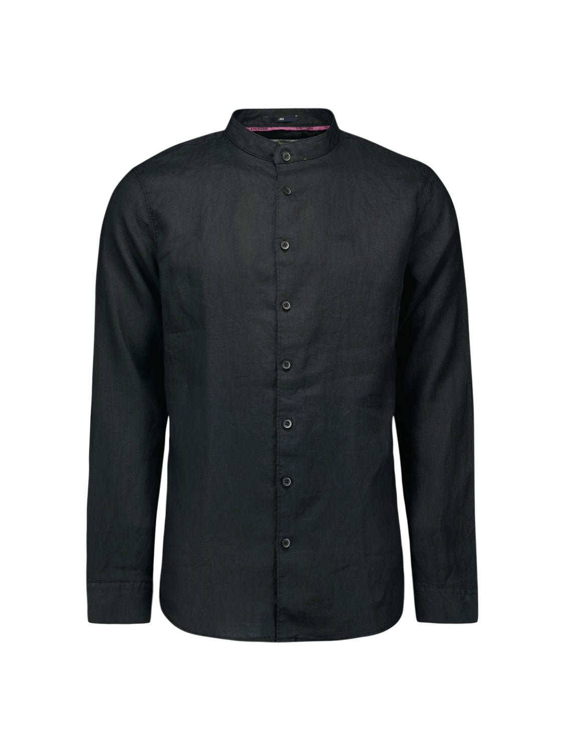 Shirt Granddad Linen Solid | Black