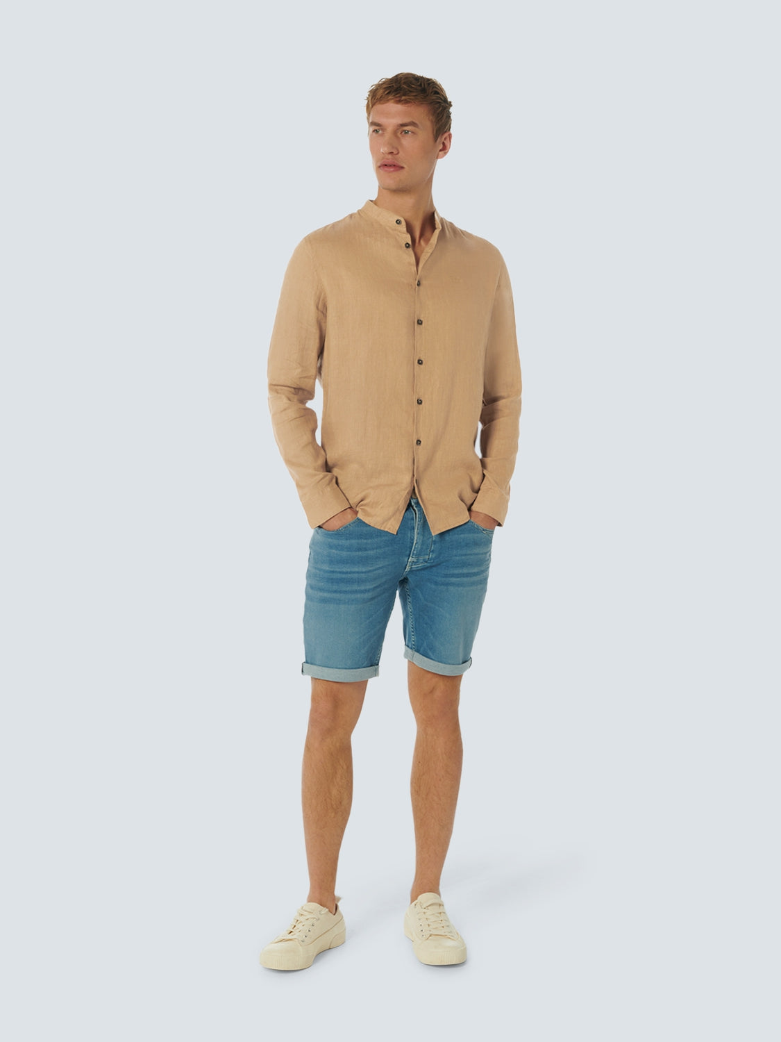 Shirt Granddad Linen Solid | Desert