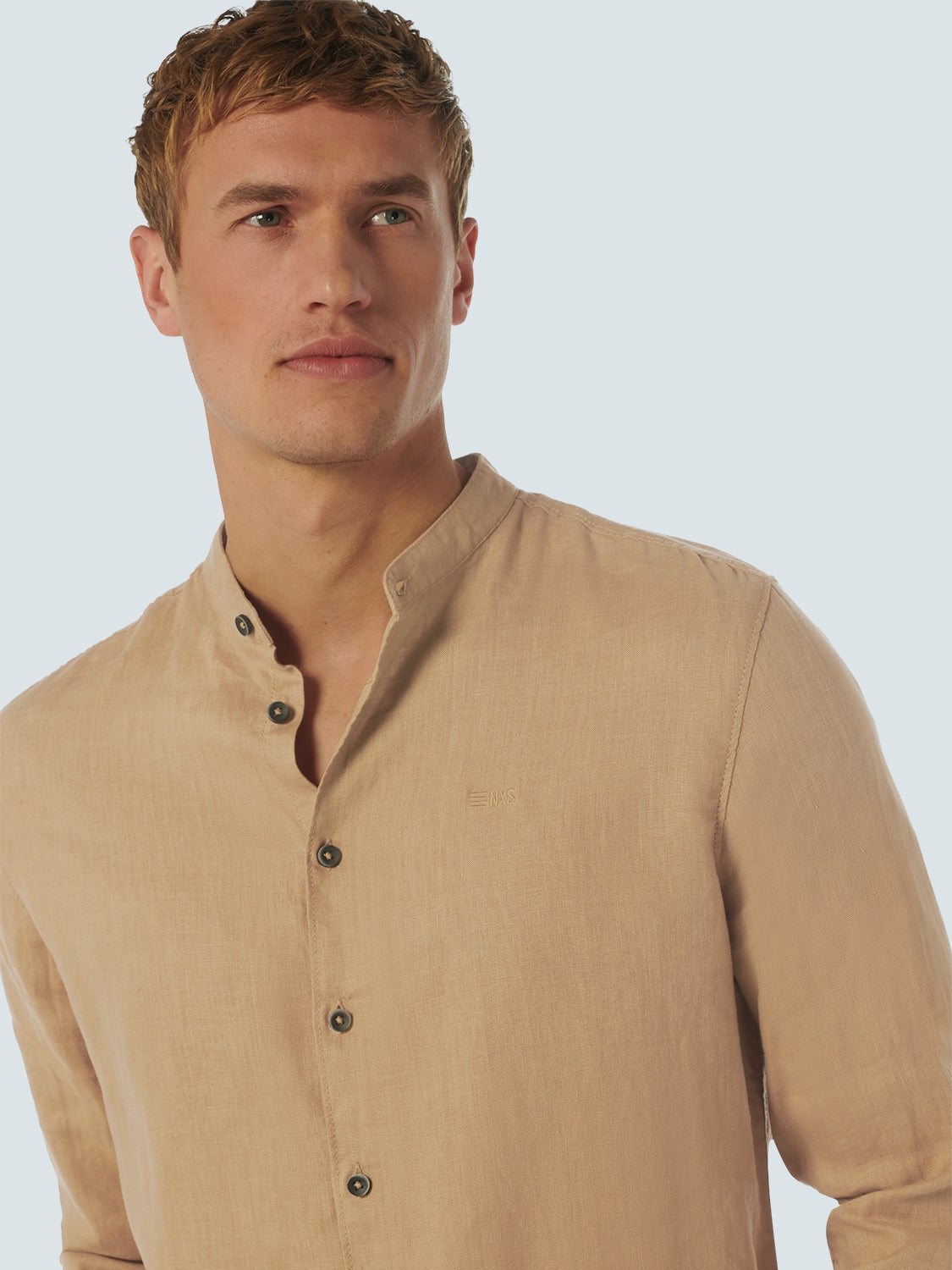 Shirt Granddad Linen Solid | Desert