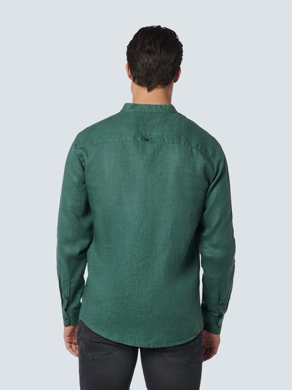 Shirt Granddad Linen Solid | Steel