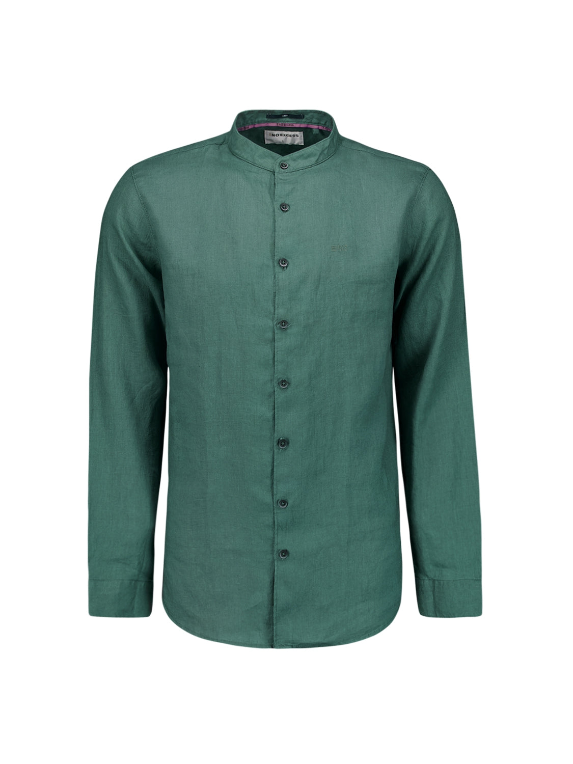 Shirt Granddad Linen Solid | Steel