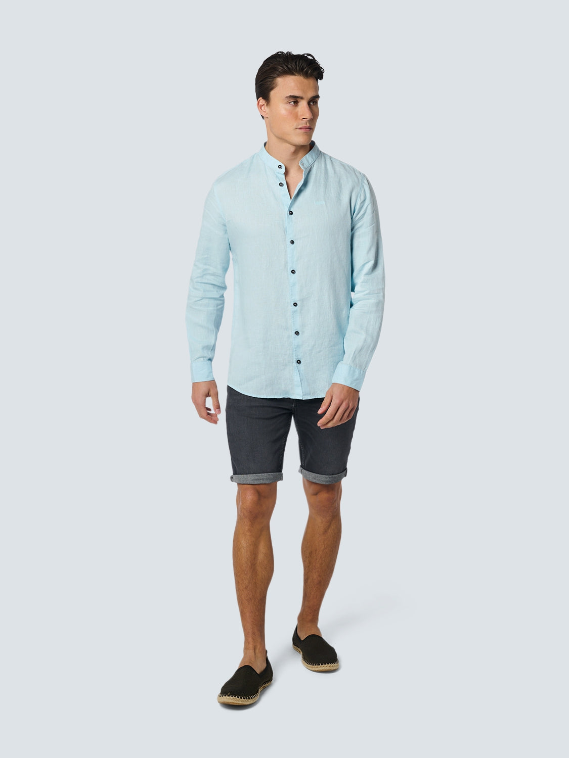 Shirt Granddad Linen Solid | Ice