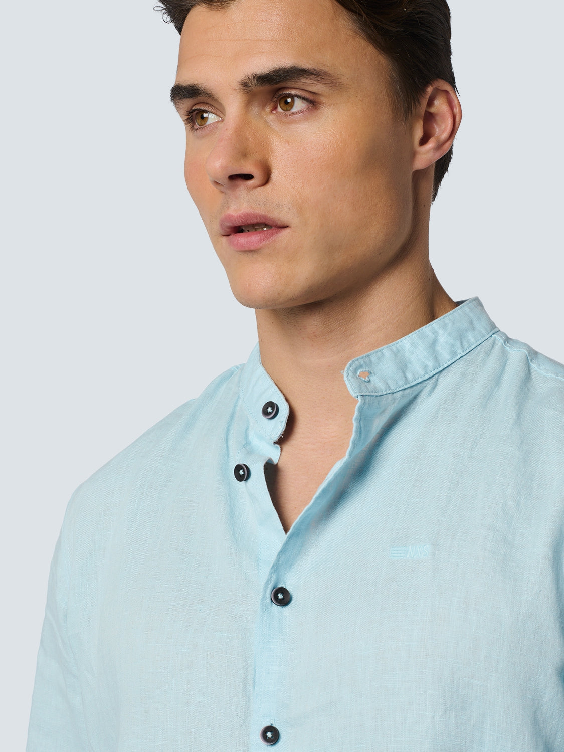 Shirt Granddad Linen Solid | Ice