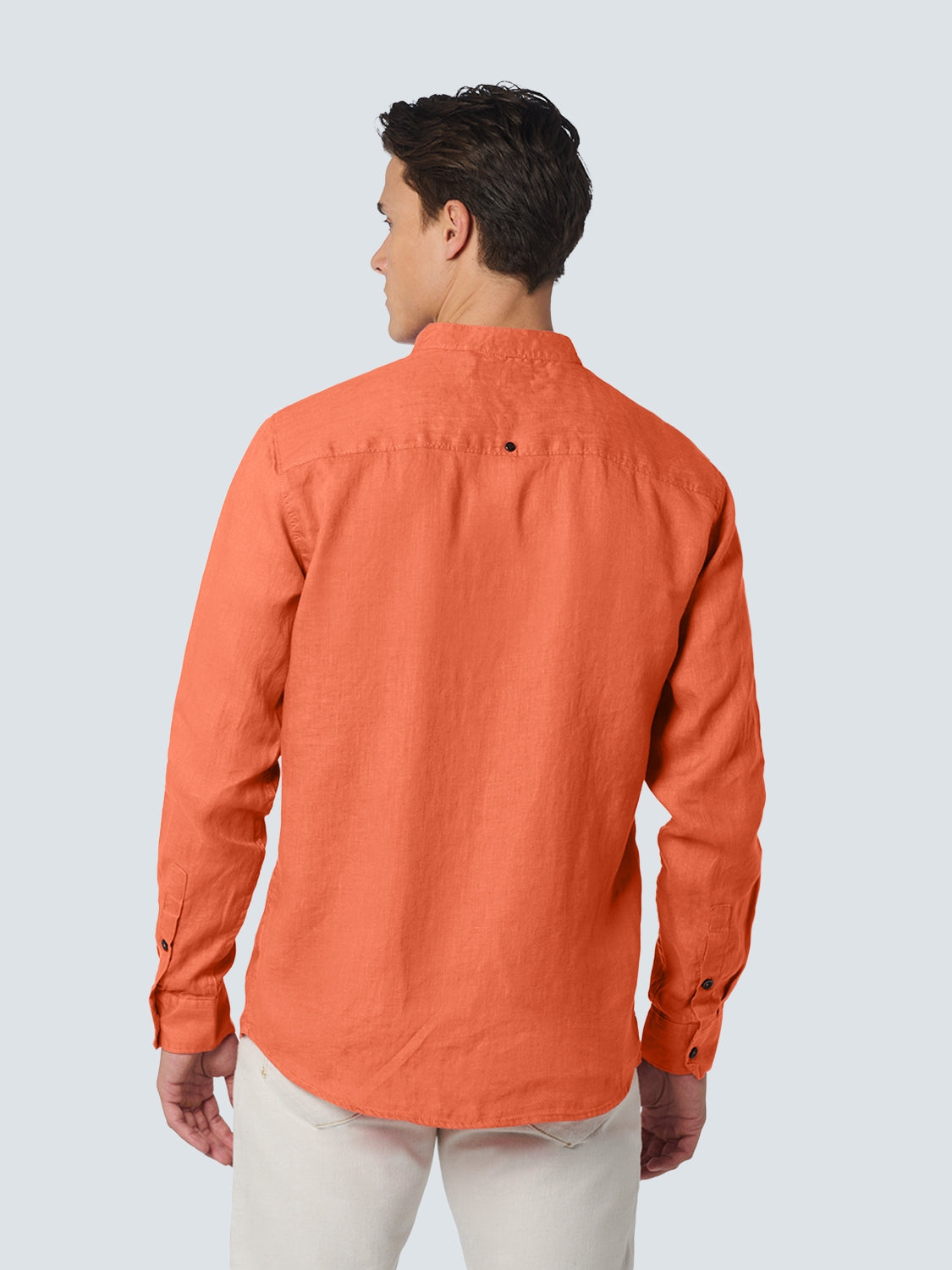 Shirt Granddad Linen Solid | Melon