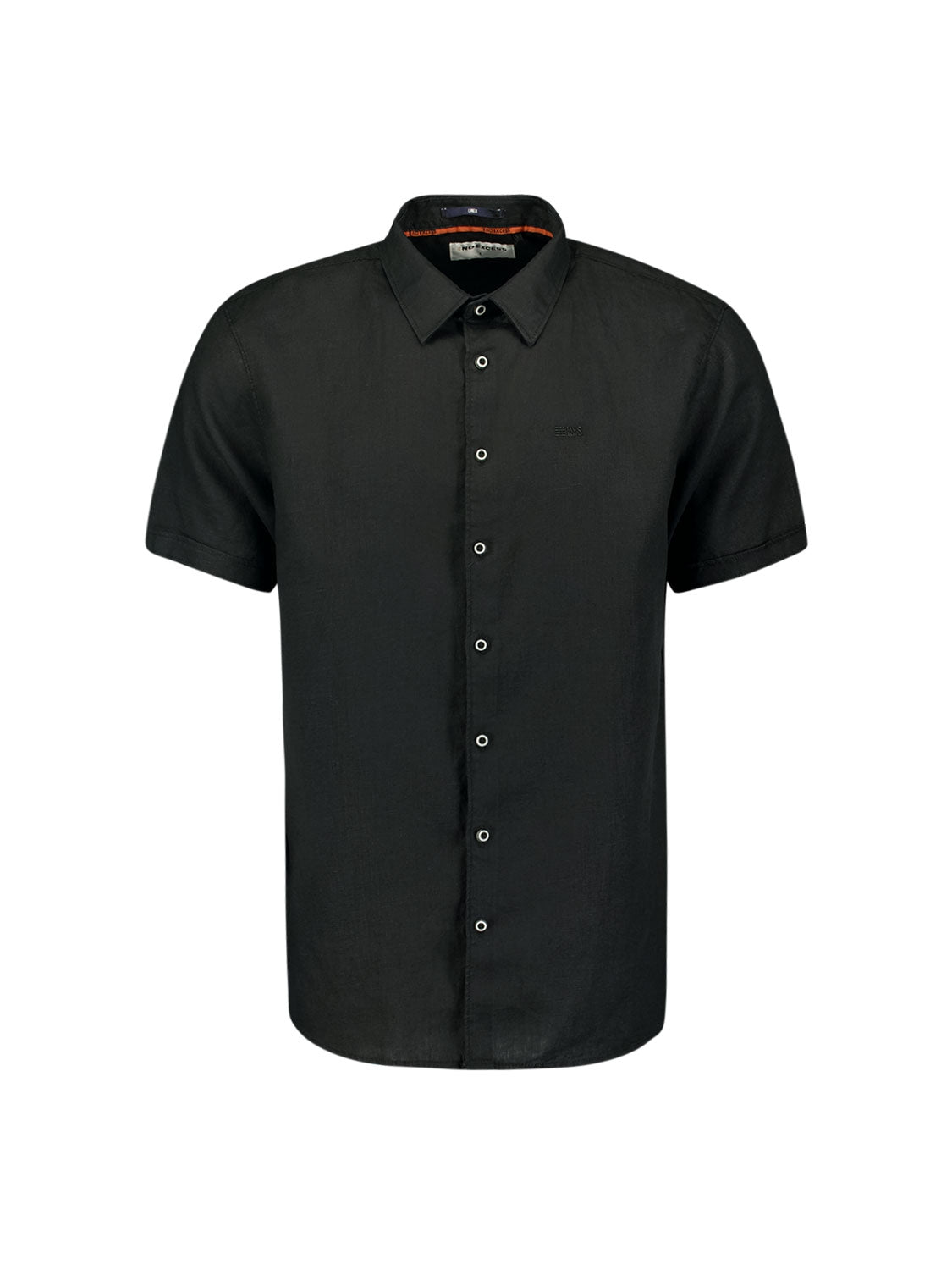 Shirt Short Sleeve Linen Solid | Black
