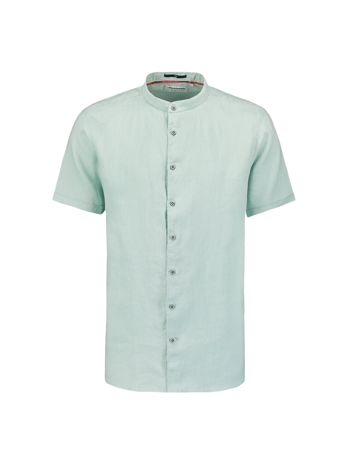 Shirt Short Sleeve Granddad Linen Solid | Mint