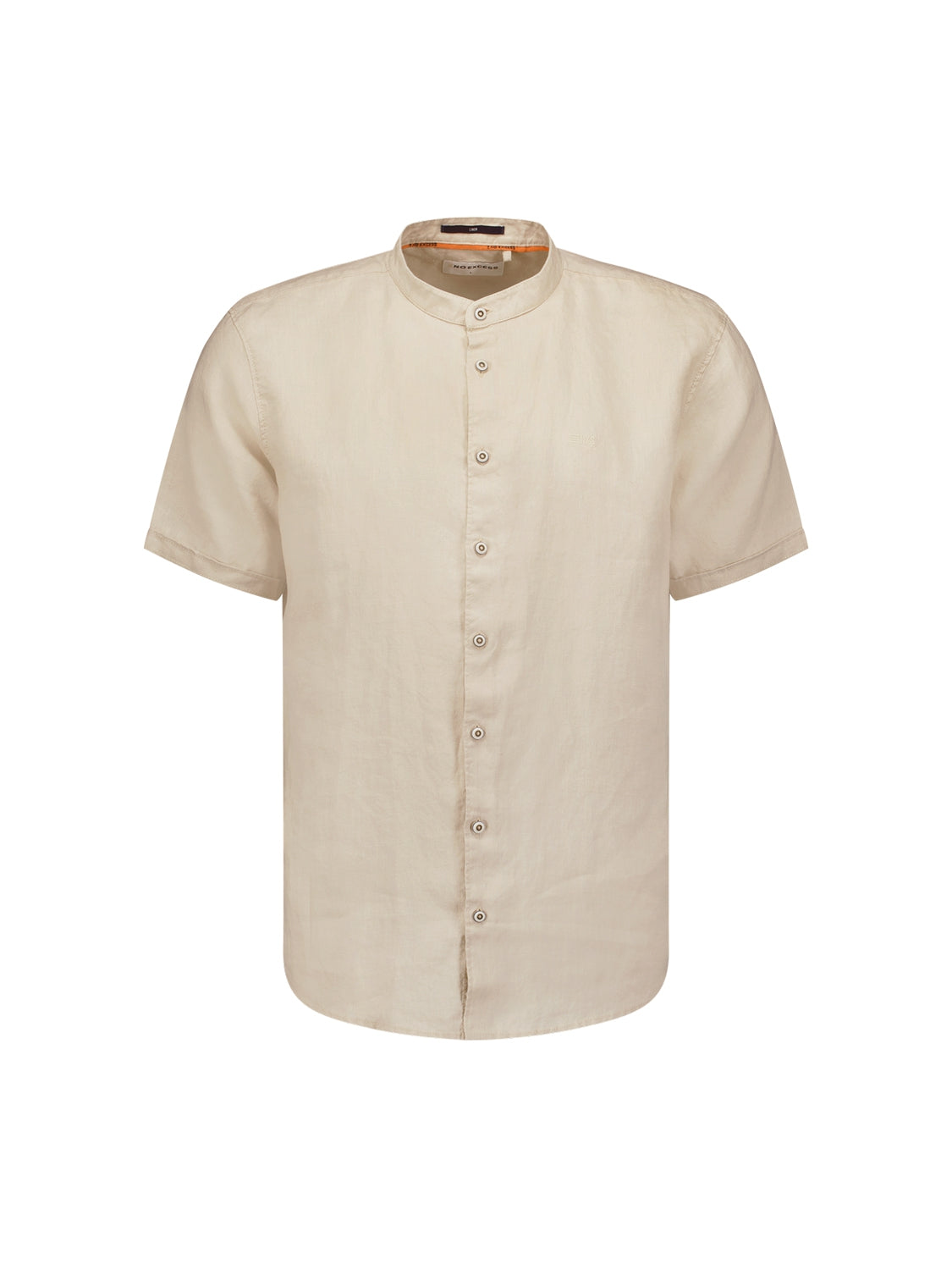 Shirt Short Sleeve Granddad Linen Solid | Cement