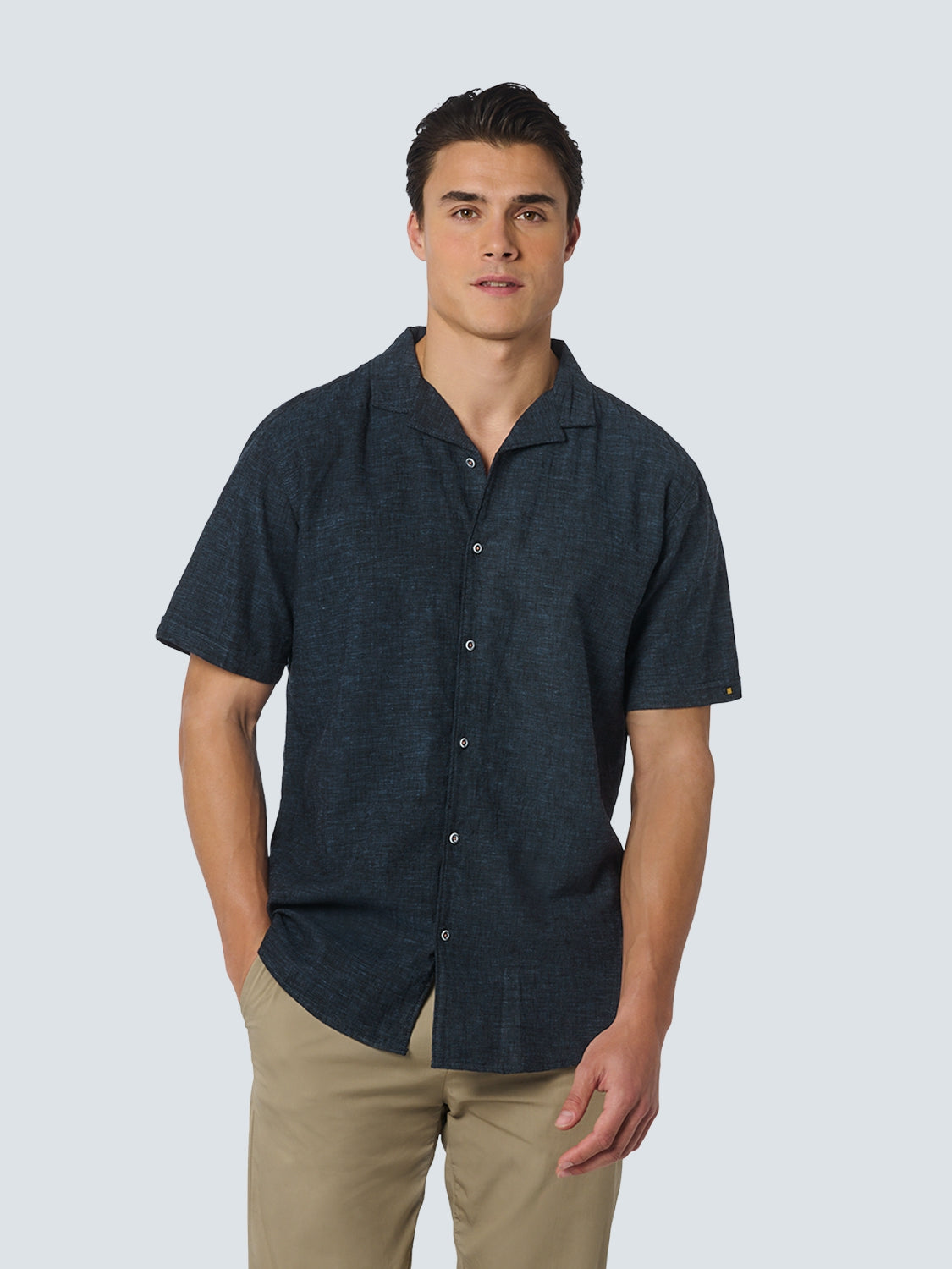 Shirt Short Sleeve Resort Collar 2 Coloured With Linen | Night