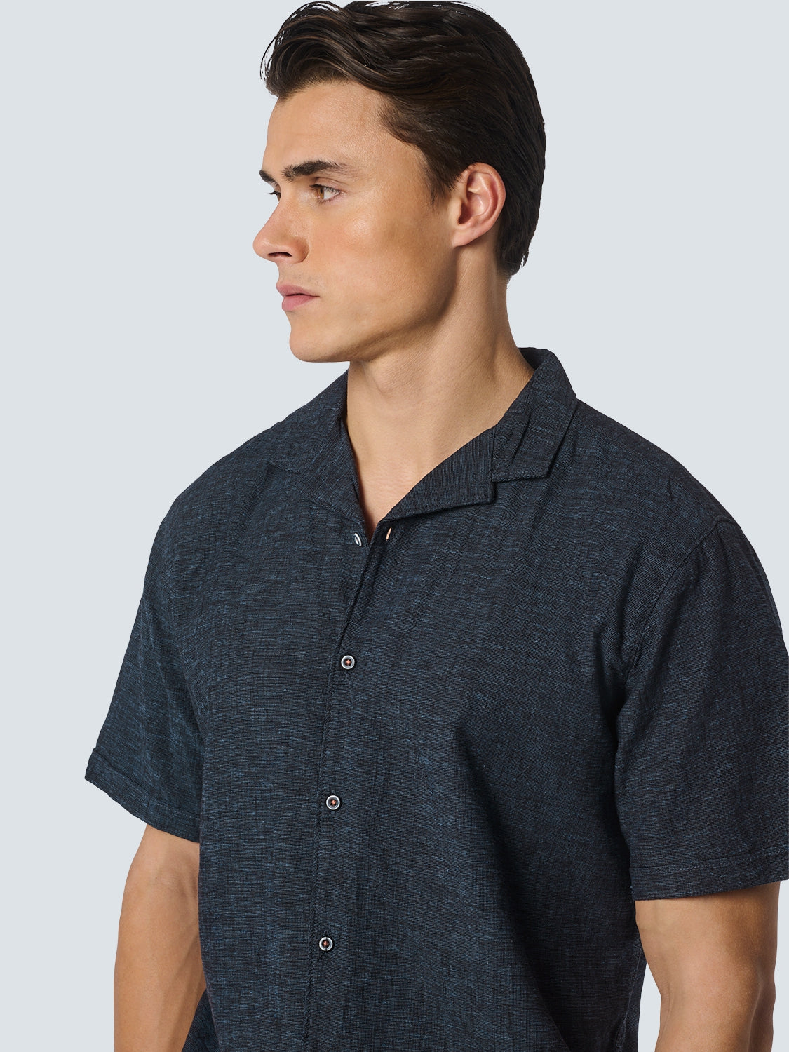 Shirt Short Sleeve Resort Collar 2 Coloured With Linen | Night