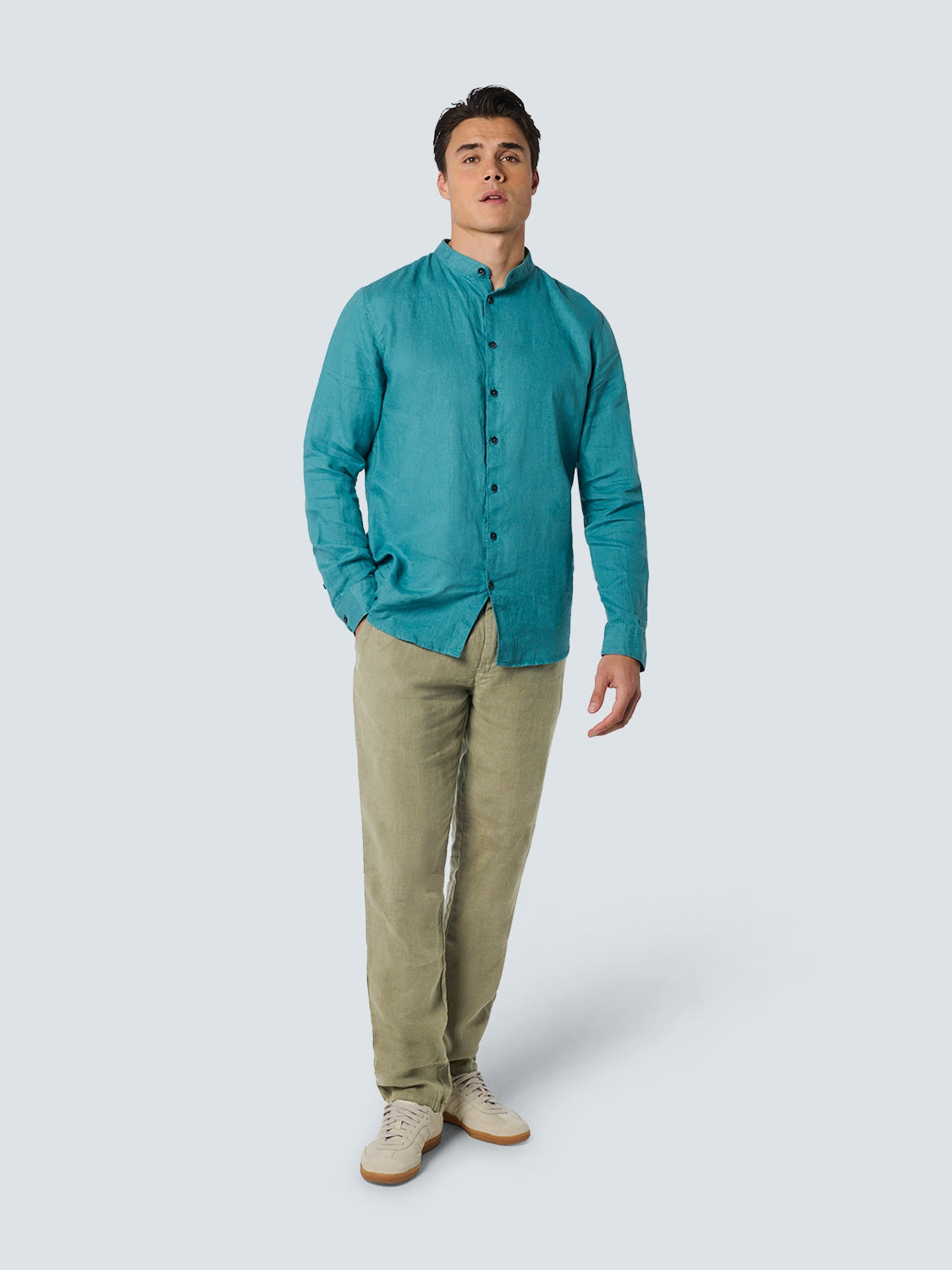 Pants Linen Garment Dyed | Smoke