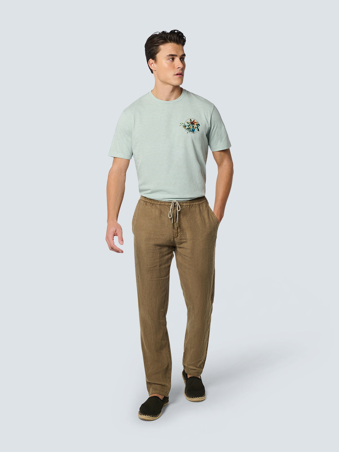 Pants Linen Garment Dyed | Almond