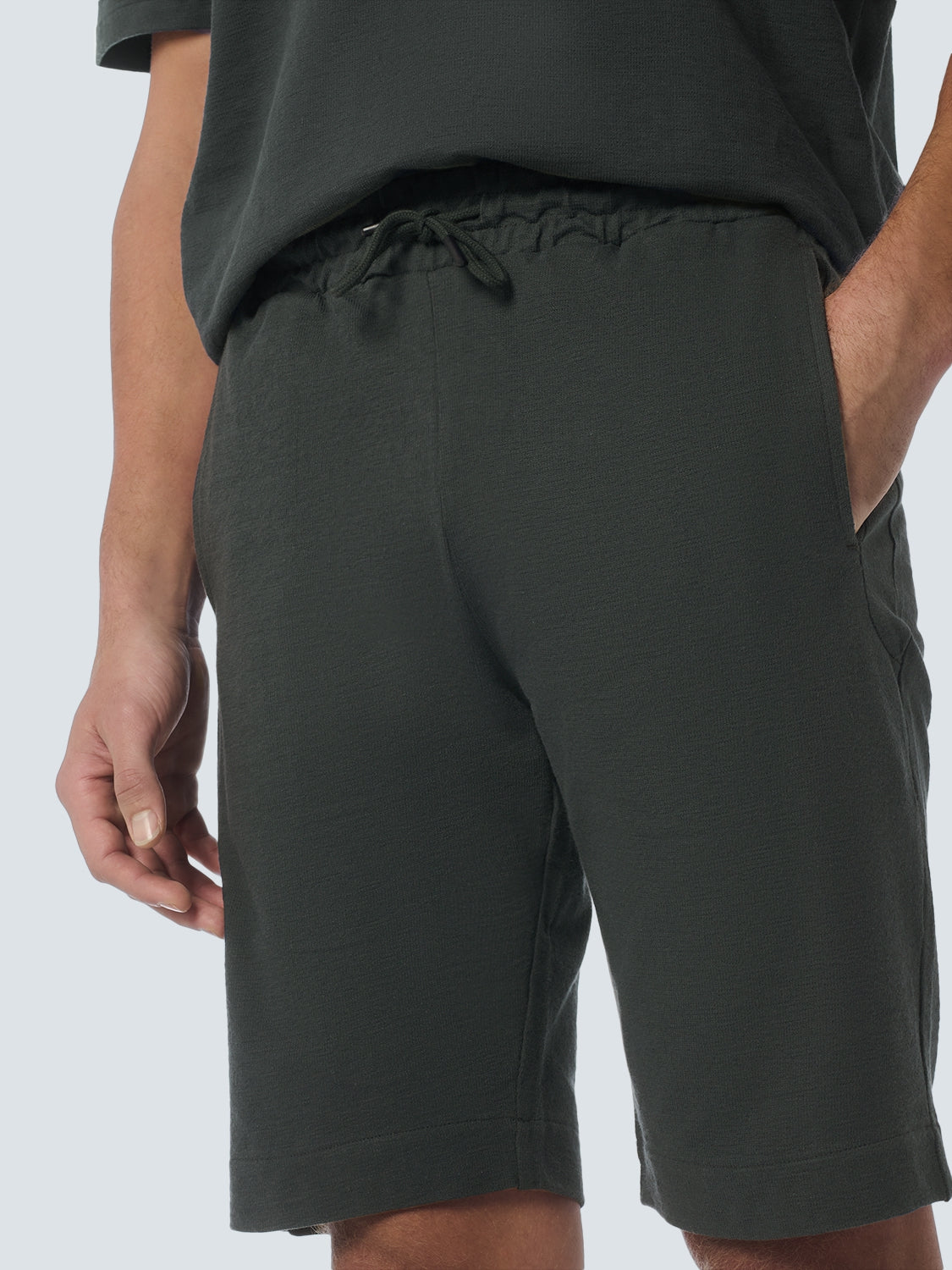 Short Jersey Solid Jacquard Slub | Dark Steel