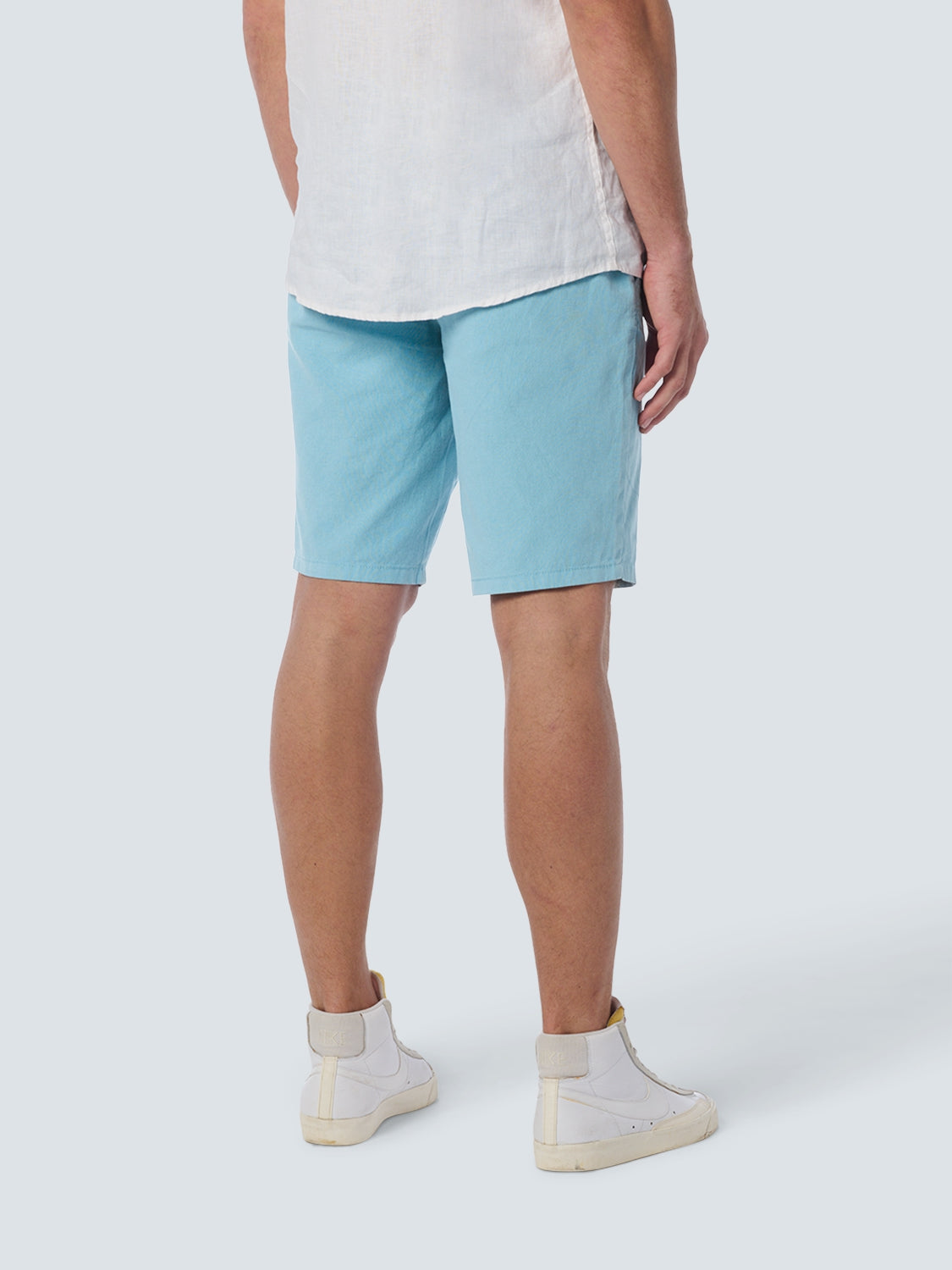 Short With Linen Garment Dyed | Aqua