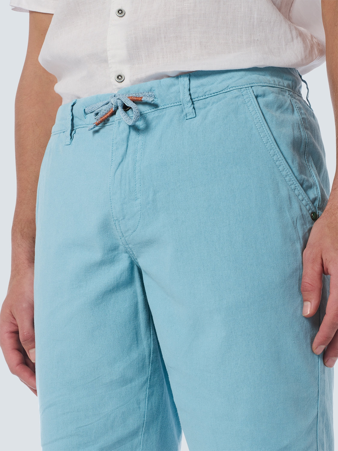 Short With Linen Garment Dyed | Aqua