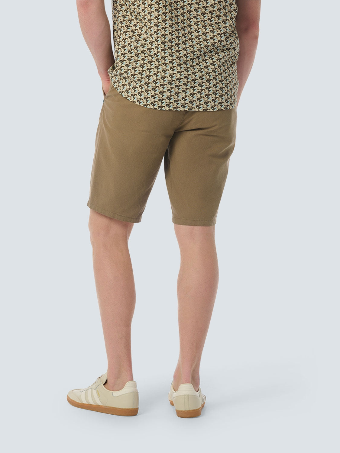 Short With Linen Garment Dyed | Almond