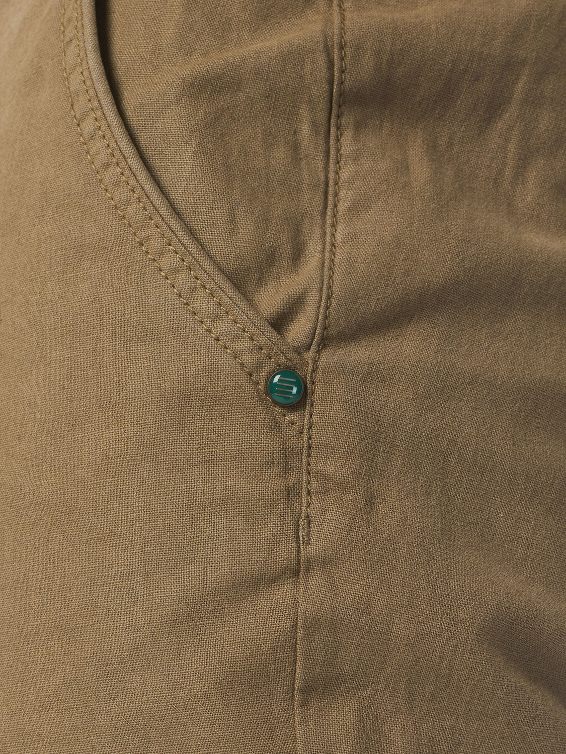 Short With Linen Garment Dyed | Almond