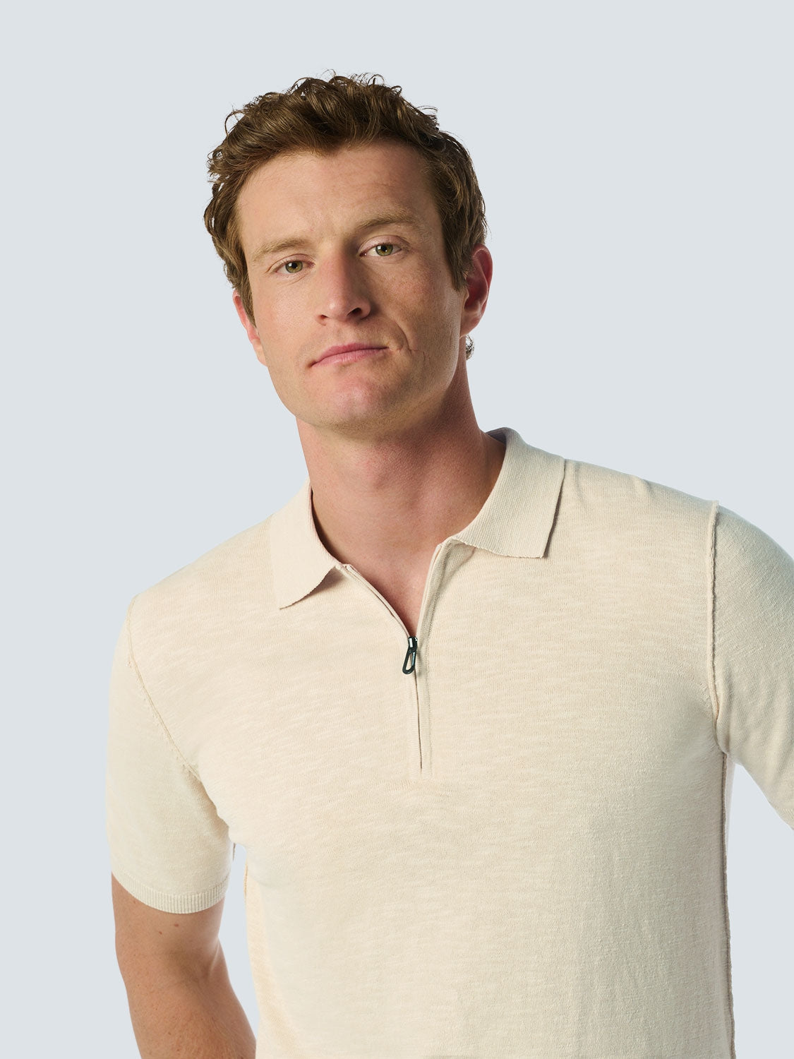 Modern Zip-Collar Polo – Timeless Style | Cement