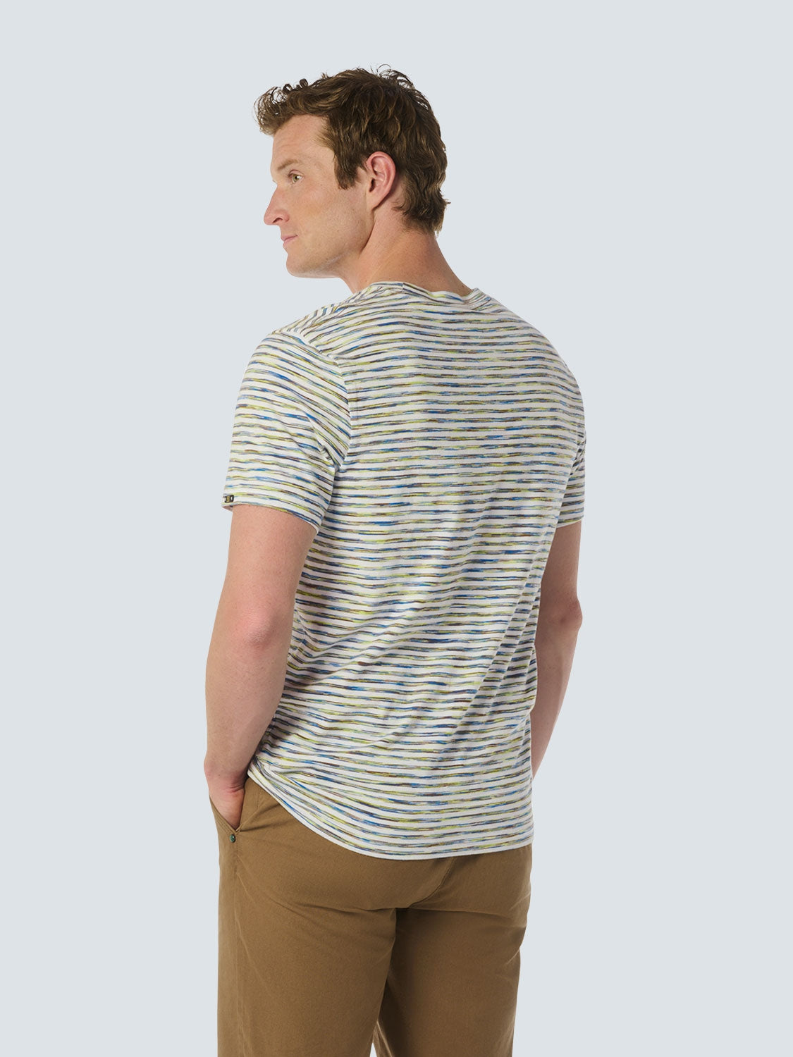 T-shirt with Vibrant Striped Print for Summer | White