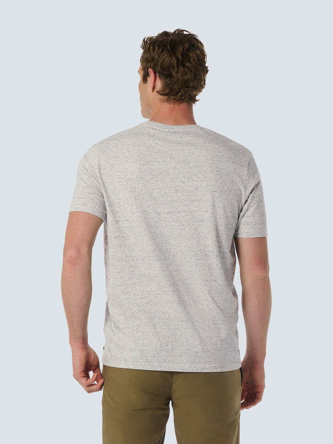 Charming Melange T-shirt with Subtle Chest Pocket | White