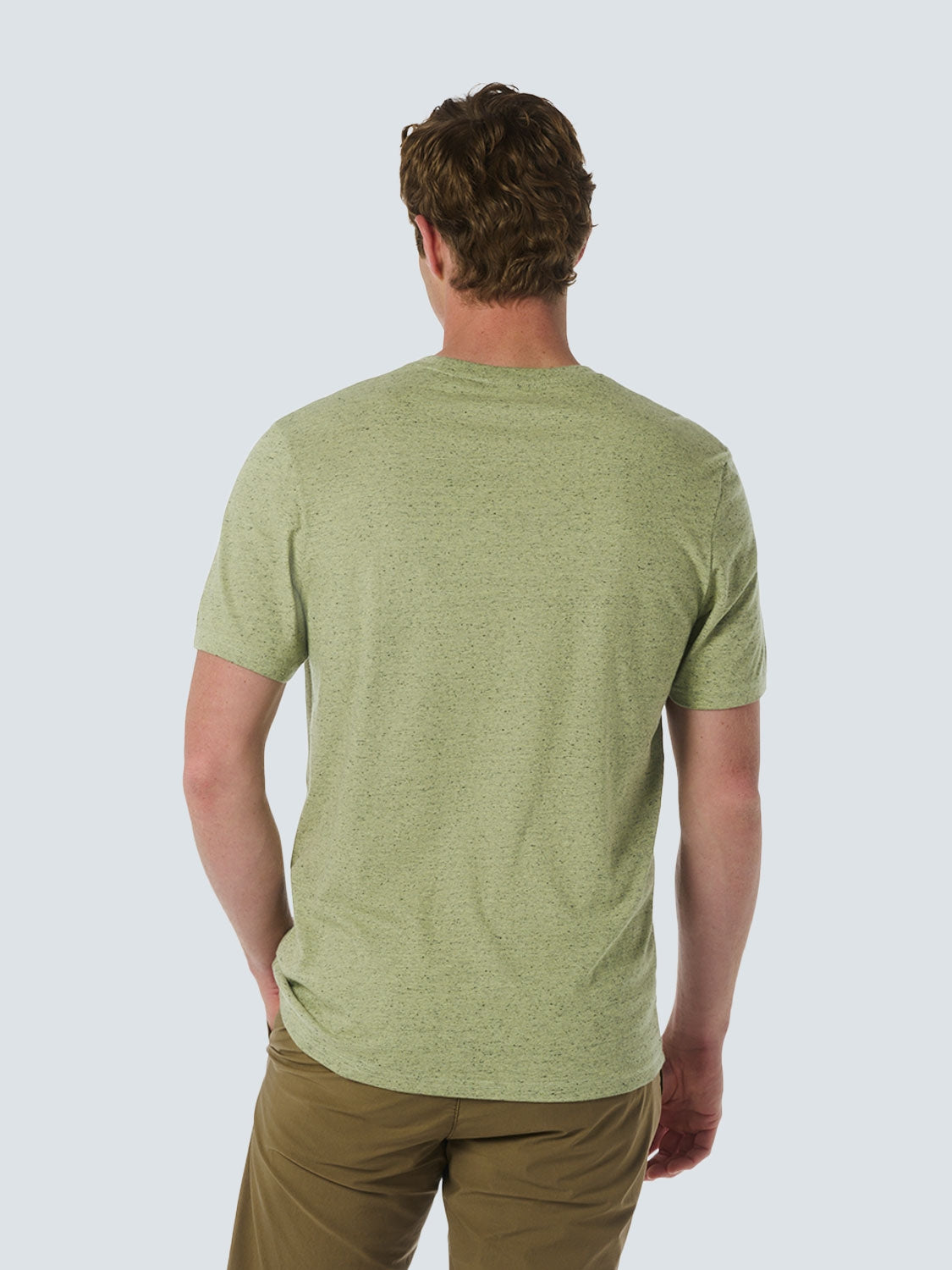 Charming Melange T-shirt with Subtle Chest Pocket | Lime