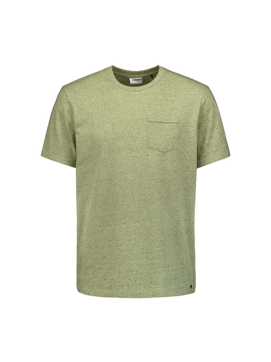 Charming Melange T-shirt with Subtle Chest Pocket | Lime