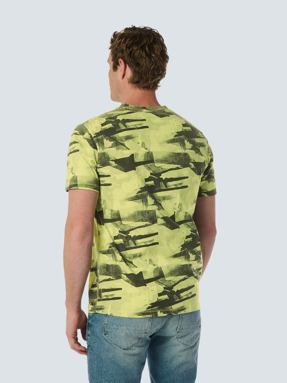 Dynamic T-shirt with Abstract Camouflage Print | Lime