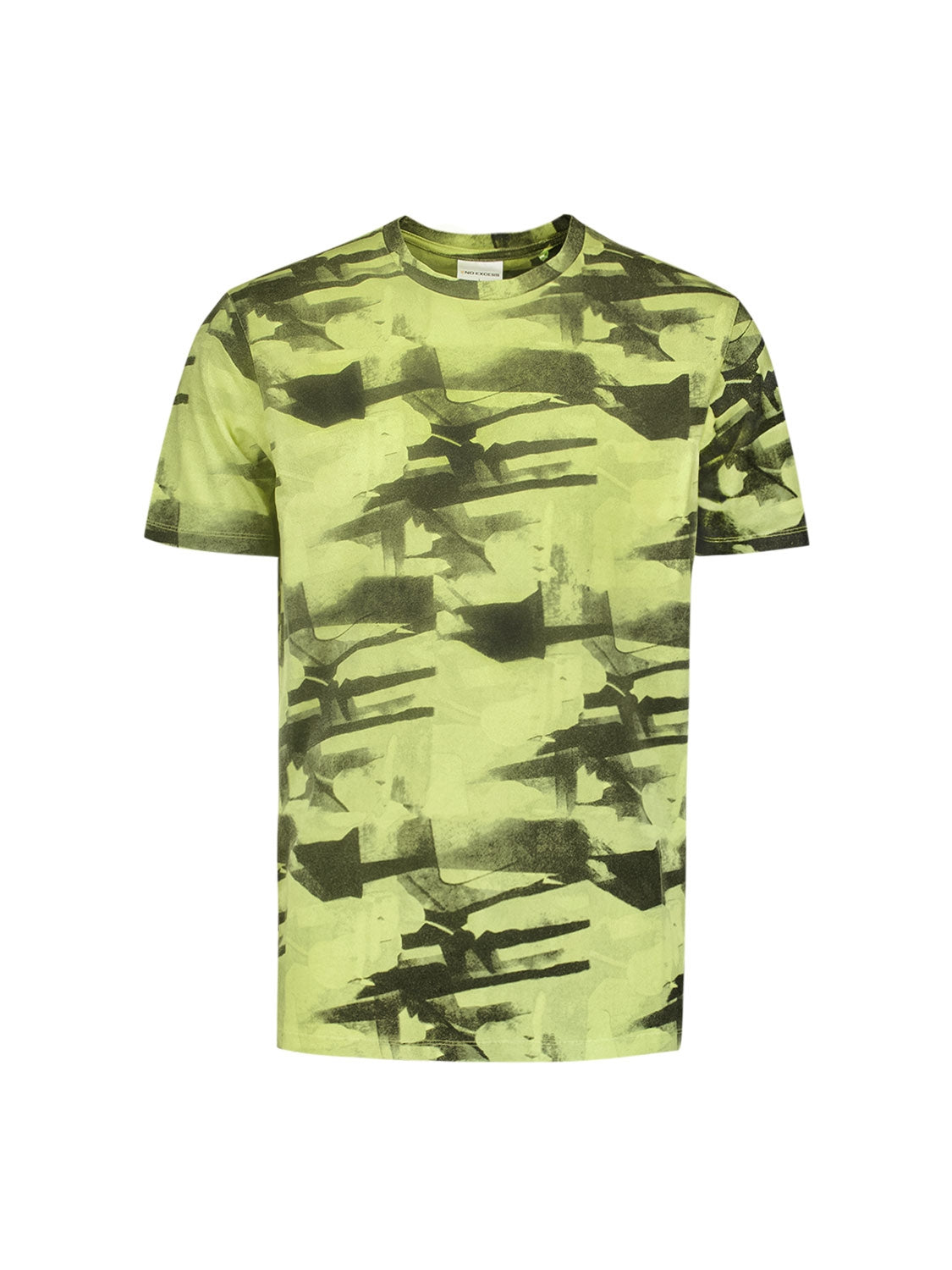 Dynamic T-shirt with Abstract Camouflage Print | Lime