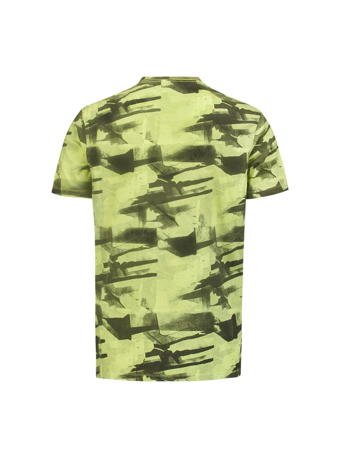 Dynamic T-shirt with Abstract Camouflage Print | Lime