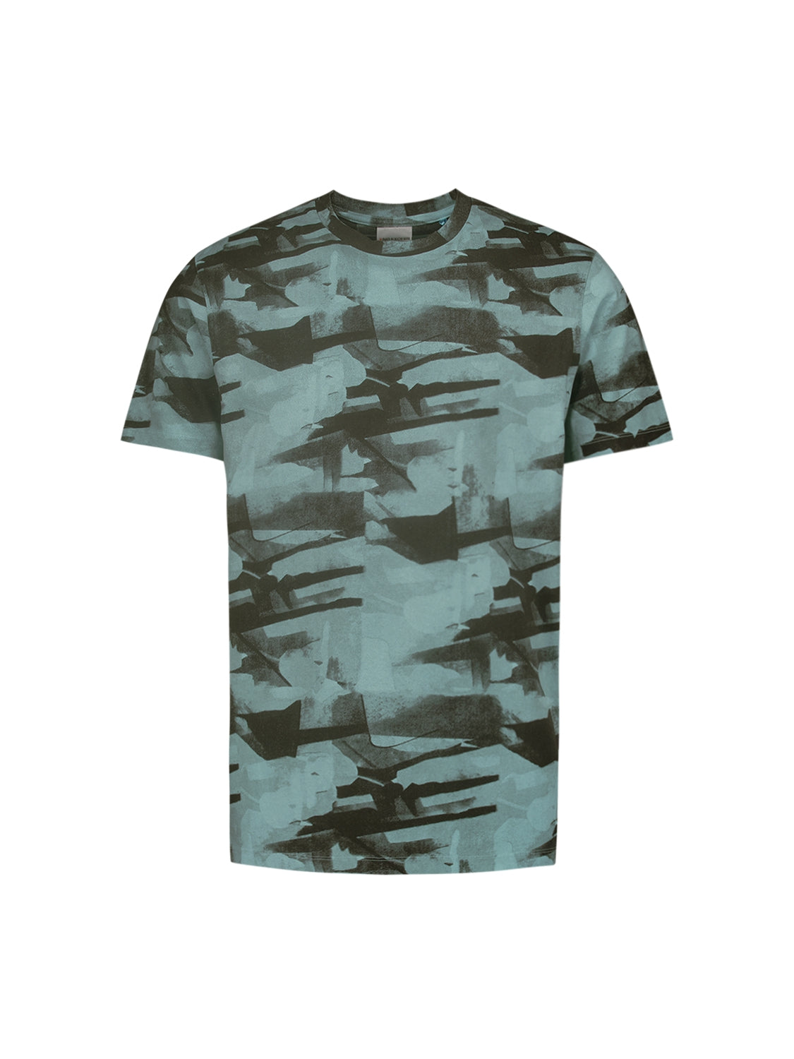 Dynamic T-shirt with Abstract Camouflage Print | Sky